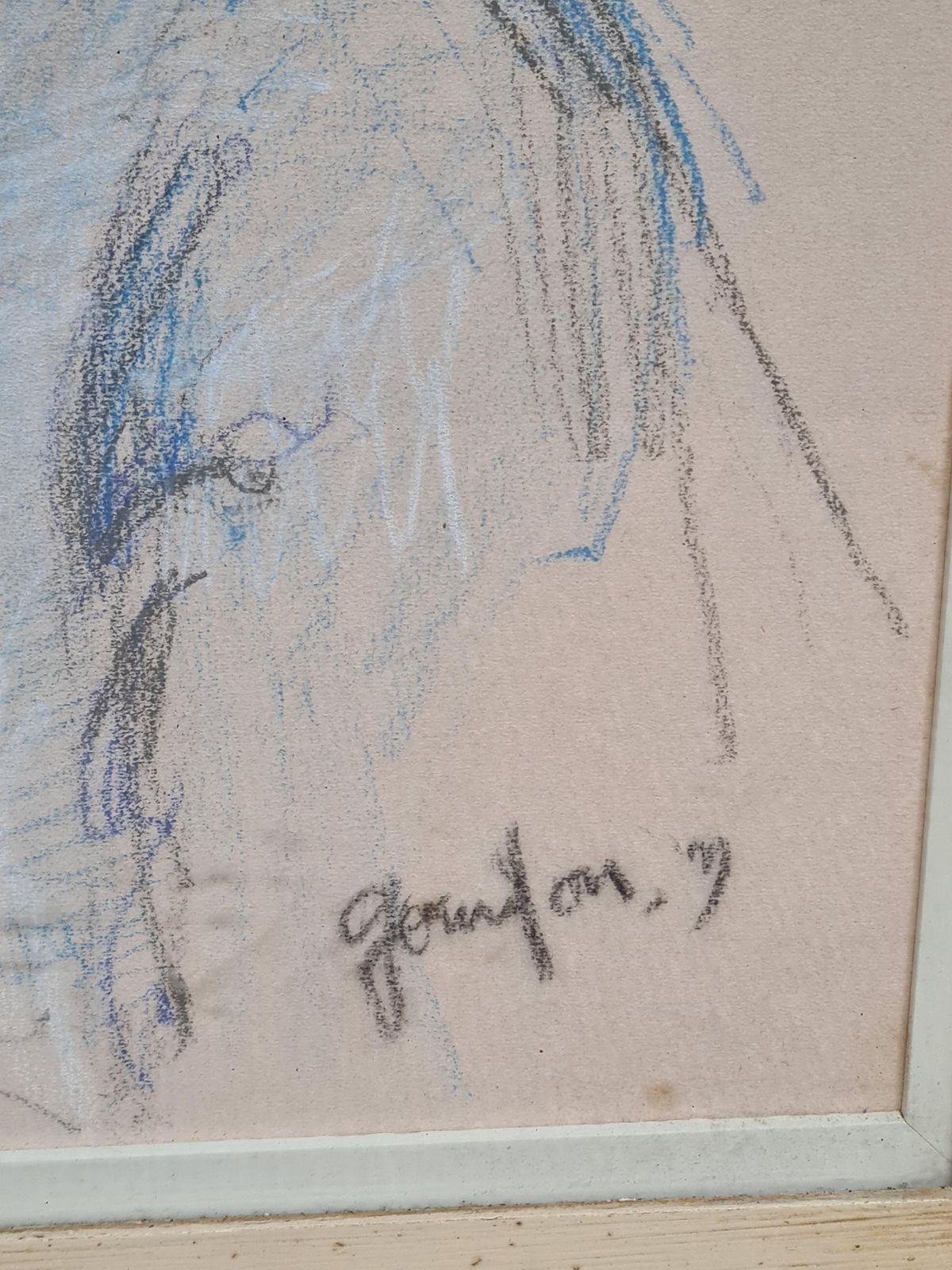 'Suzanne', Large Mid Century French Portrait Drawing By Gourdon1950s photo for sale