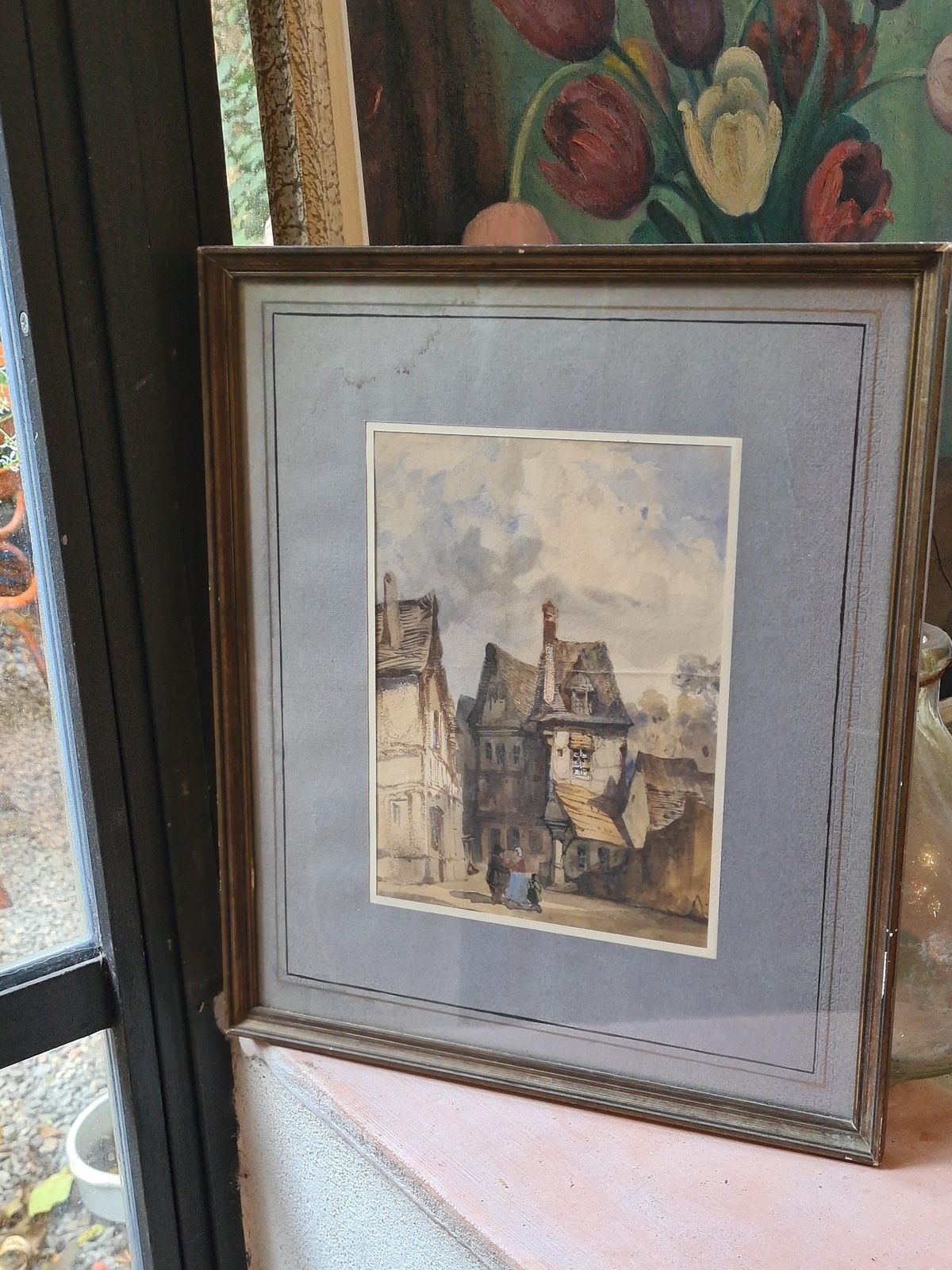 photo for sale Late 18th Century Watercolour, A Swiss Village, Circle Of Claude Louis Châtelet