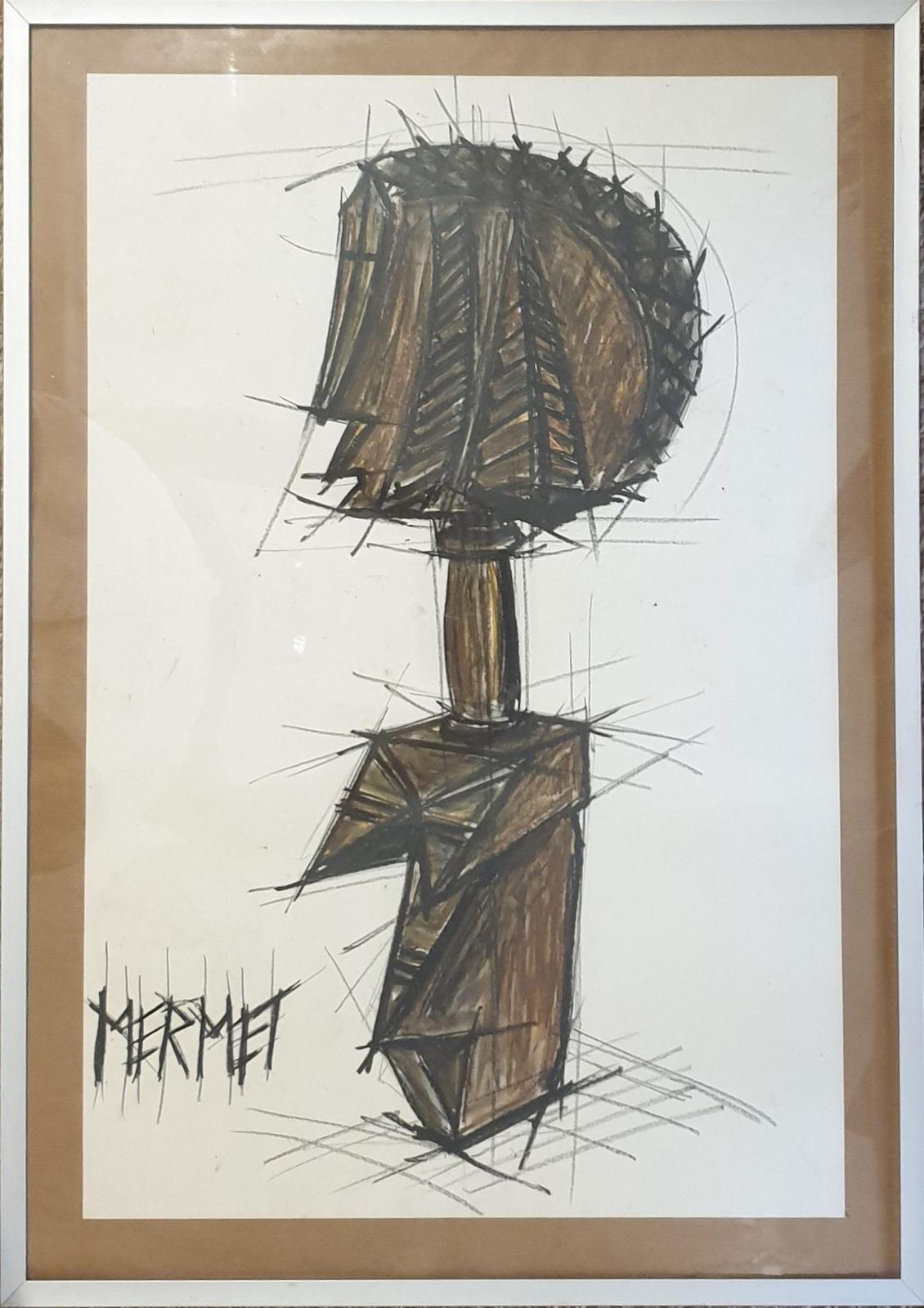 Unknownmermet. Mid Century Design For A Sculpture. Acrylic And Crayon On Paper.1960s