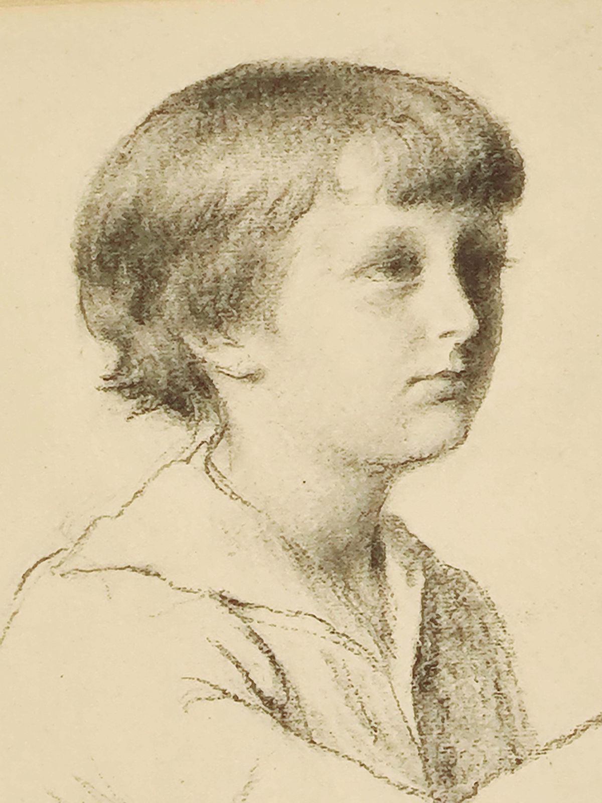 photo furniture Charles Jean Agardfrench Impressionist Portrait Drawing, 'The Art Lesson'1900