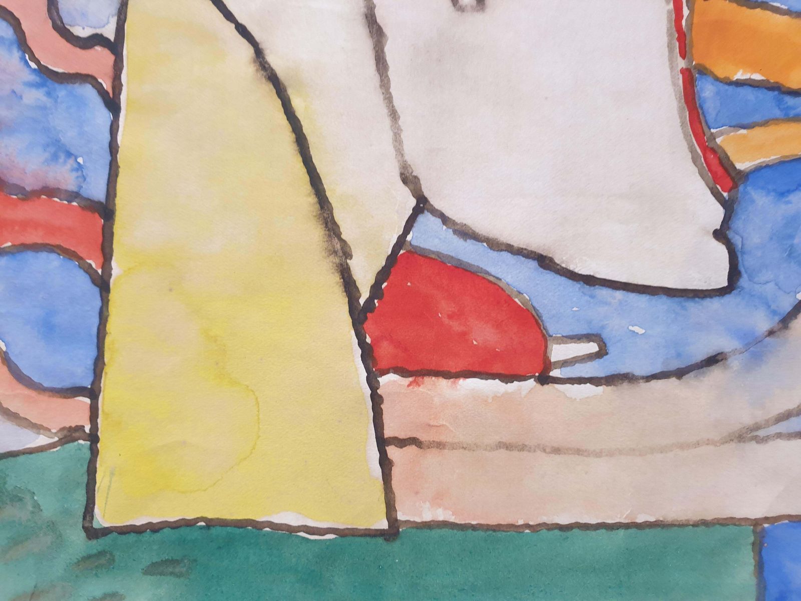 Jean Clerté 'Mother Nature', Lyrical Surrealist Abstract Watercolour On Paper.1978 photo buy