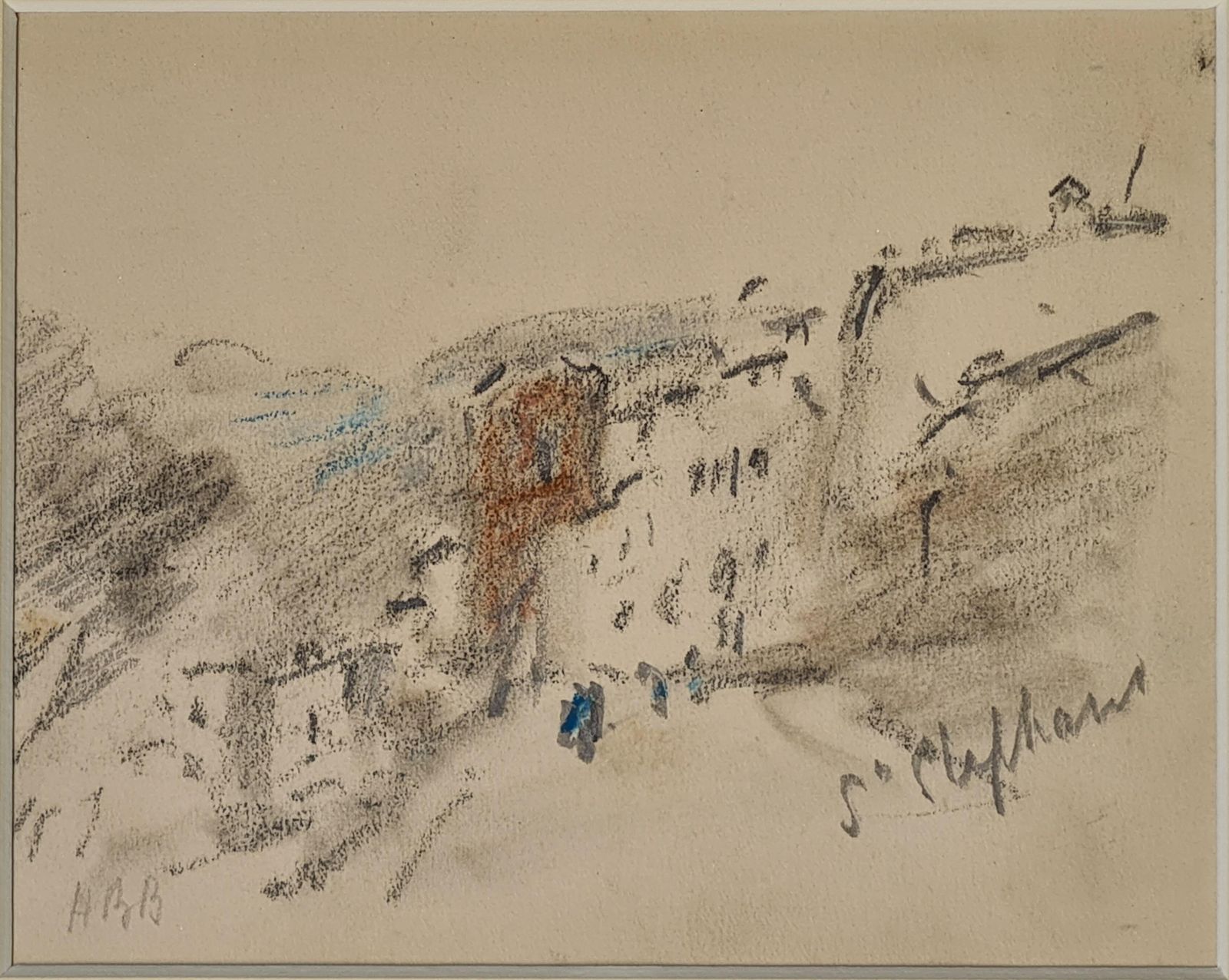 Hercules Brabazon Brabazon19th Century Grand Tour Impressionist View Of Santo Stephano, Liguria, Italy. 1860s