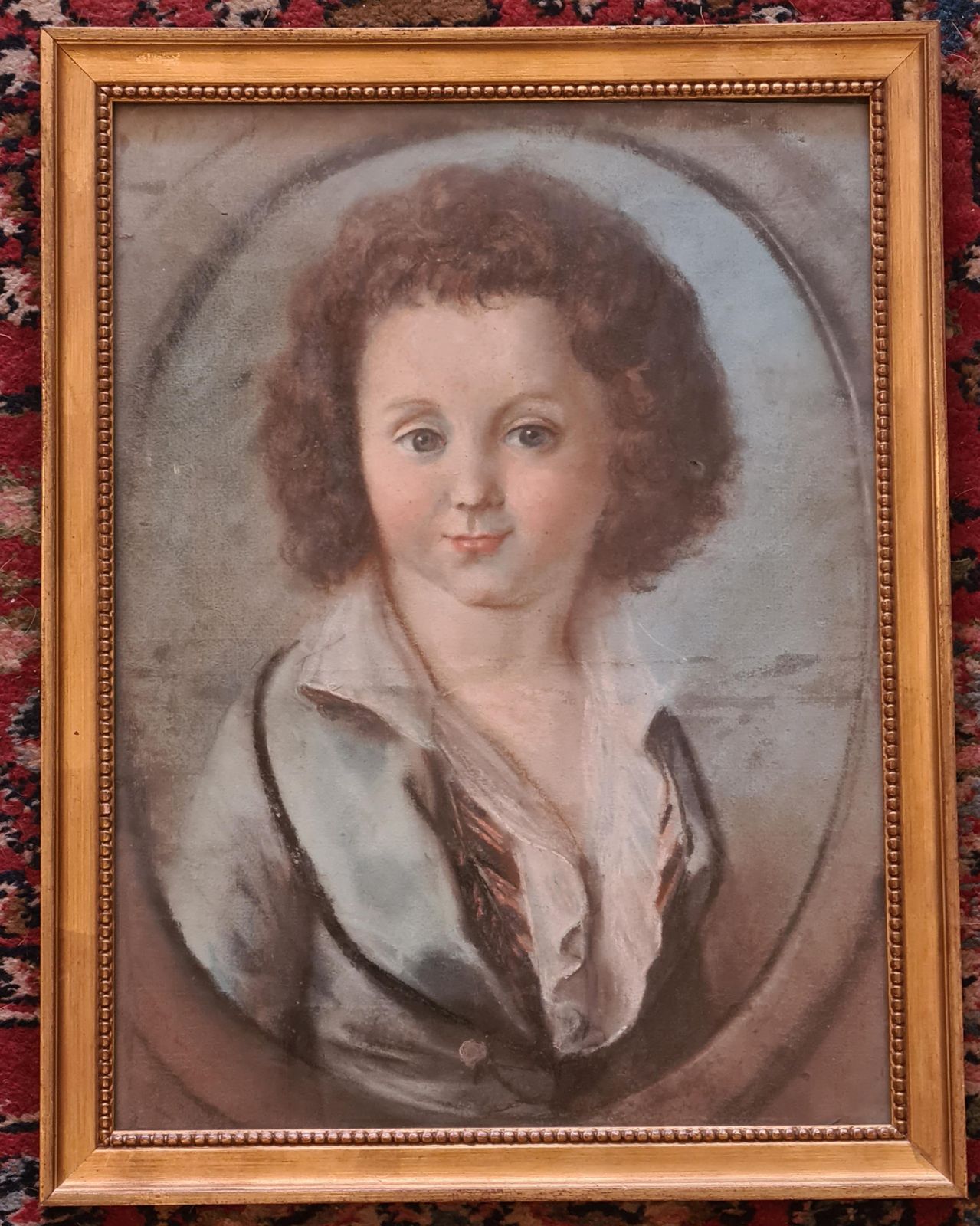 Unknownfrench 18th Century Pastel Portrait Of A Young Lady In Period Costume.18th Century photo furniture