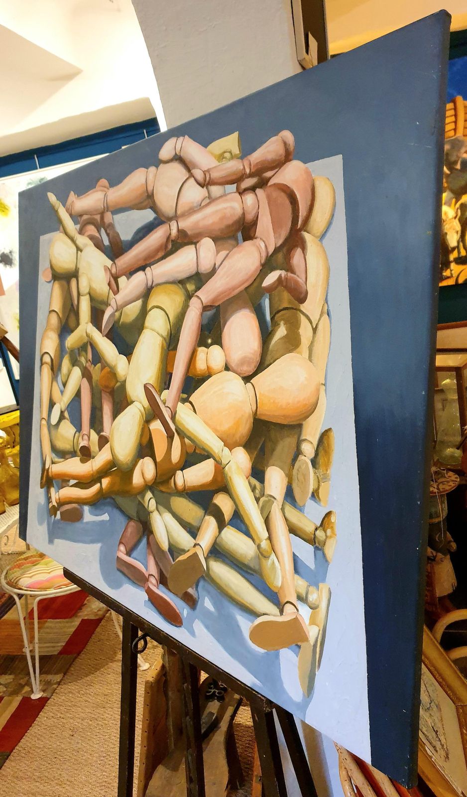 Art Derek Carruthers Large Scale Abstract Geometric Oil On Canvas, Artist's Lay Figures photo