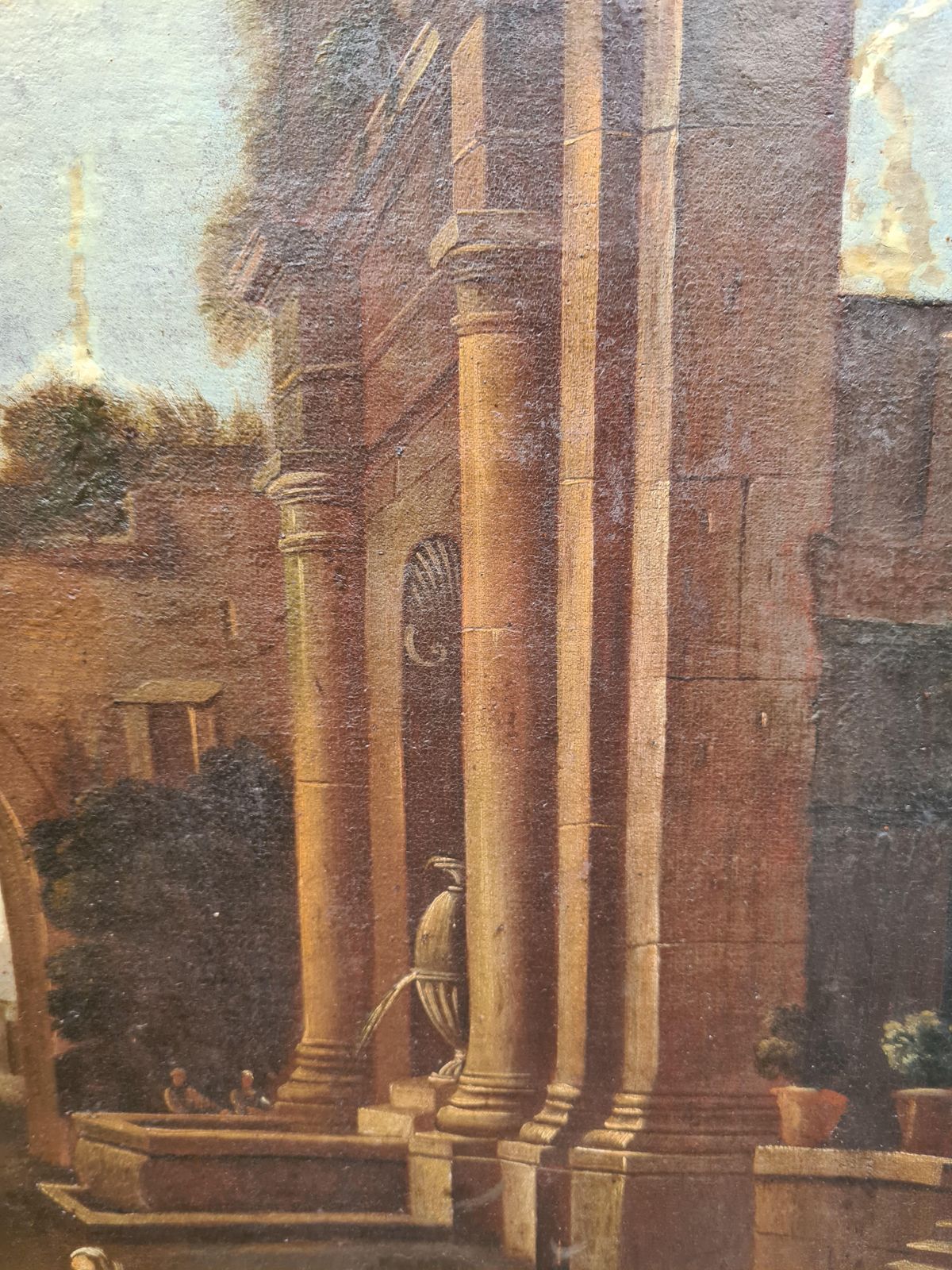 Grand Tour 18th Century Veduta Capriccio Painting, After Gennaro Greco photo vintage