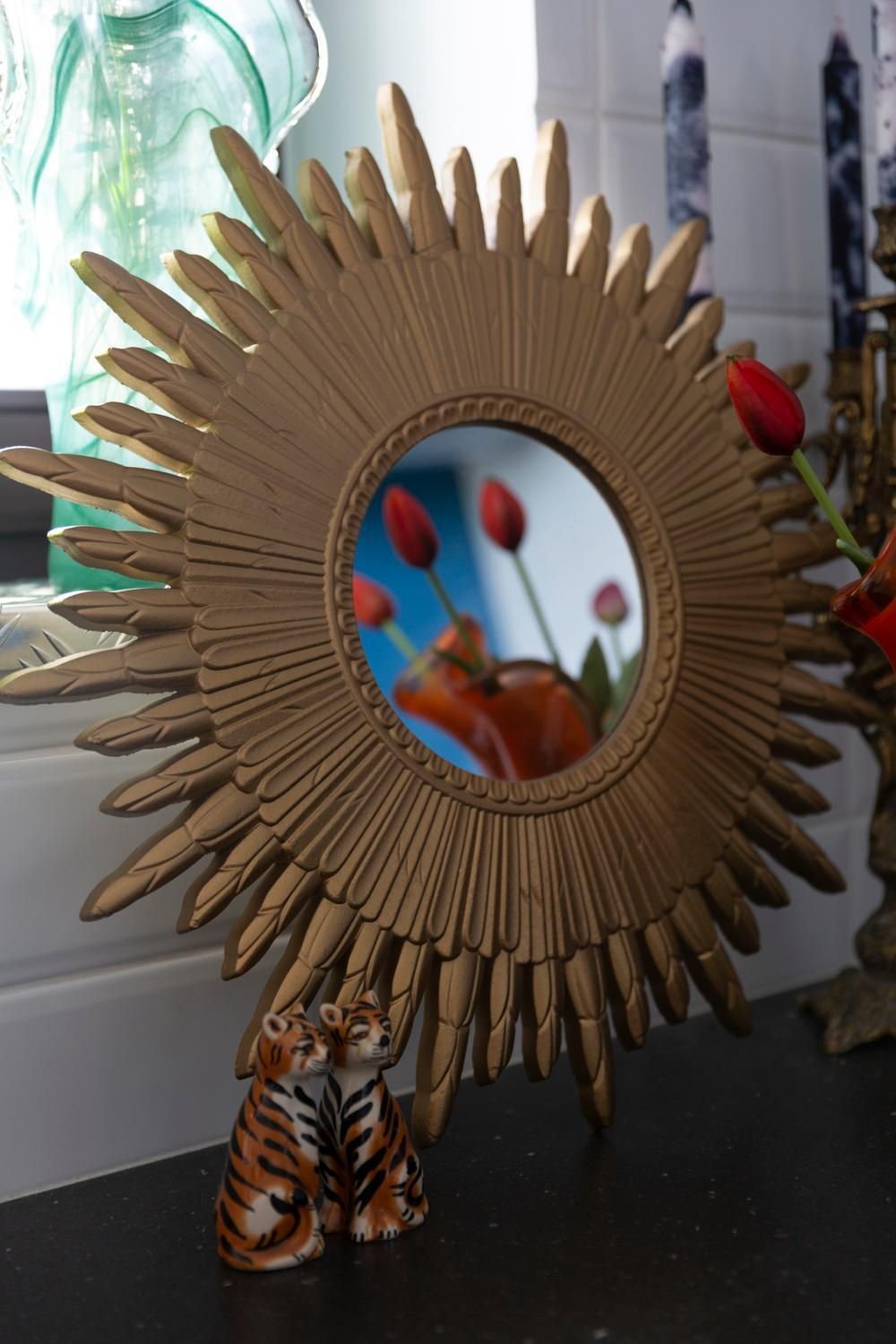 20th Century, Modern Gold Italian Big Sunburst Mirror, Giltwood, 1960s photo furniture