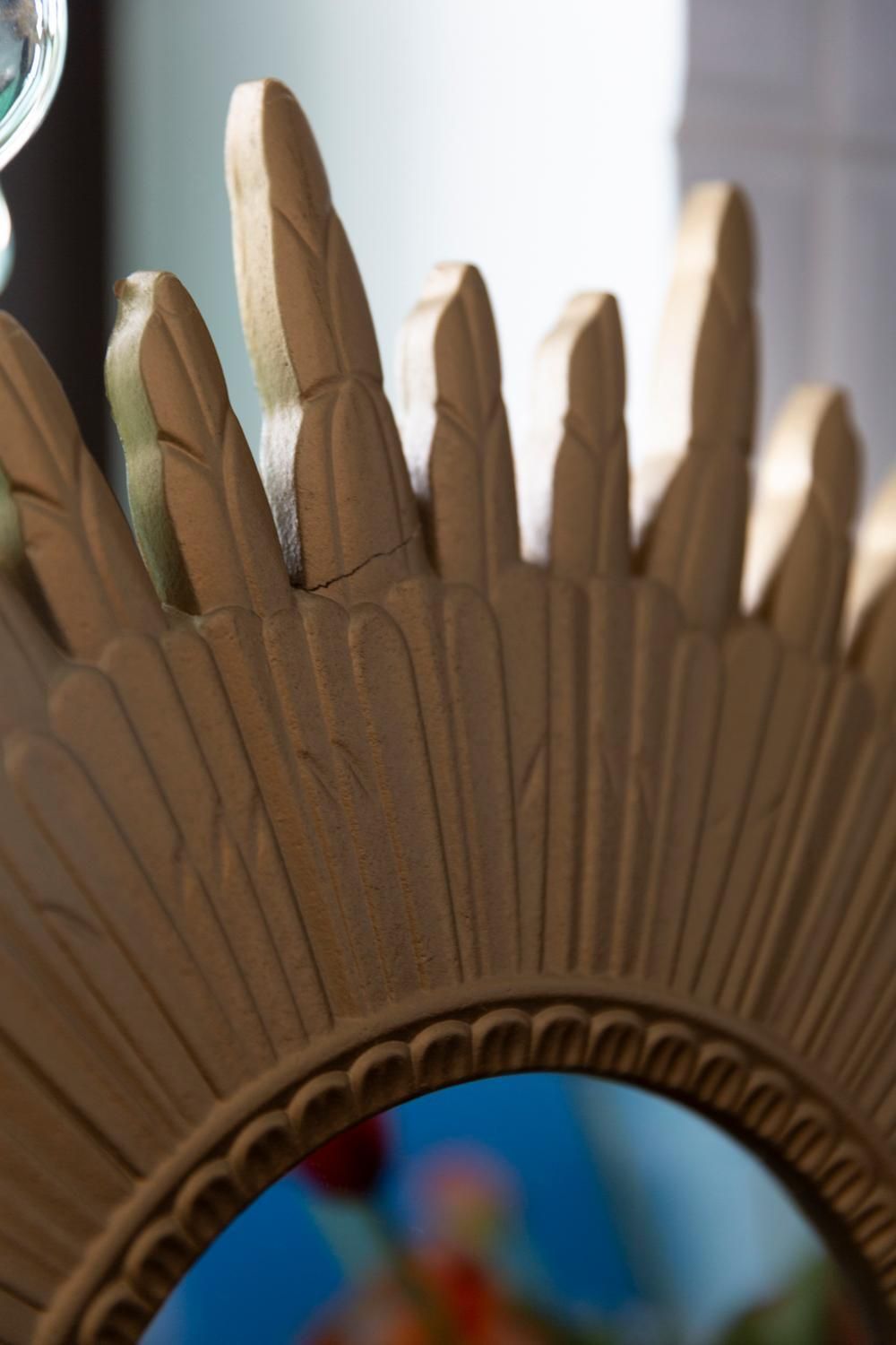 20th Century, Modern Gold Italian Big Sunburst Mirror, Giltwood, 1960s photo Home Decor