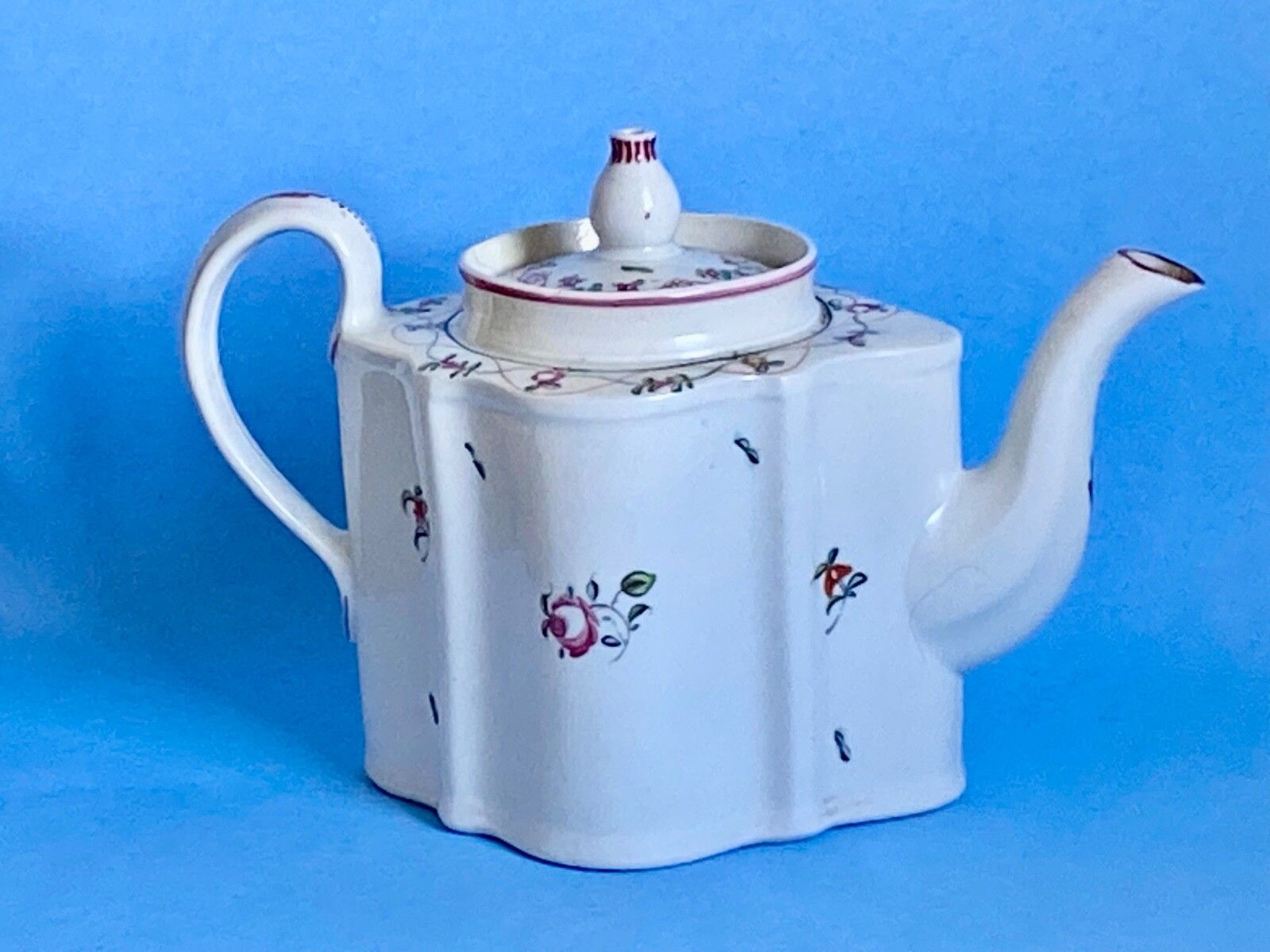 Early 19th Century New Hall Porcelain Floral Teapot photo Home Decor