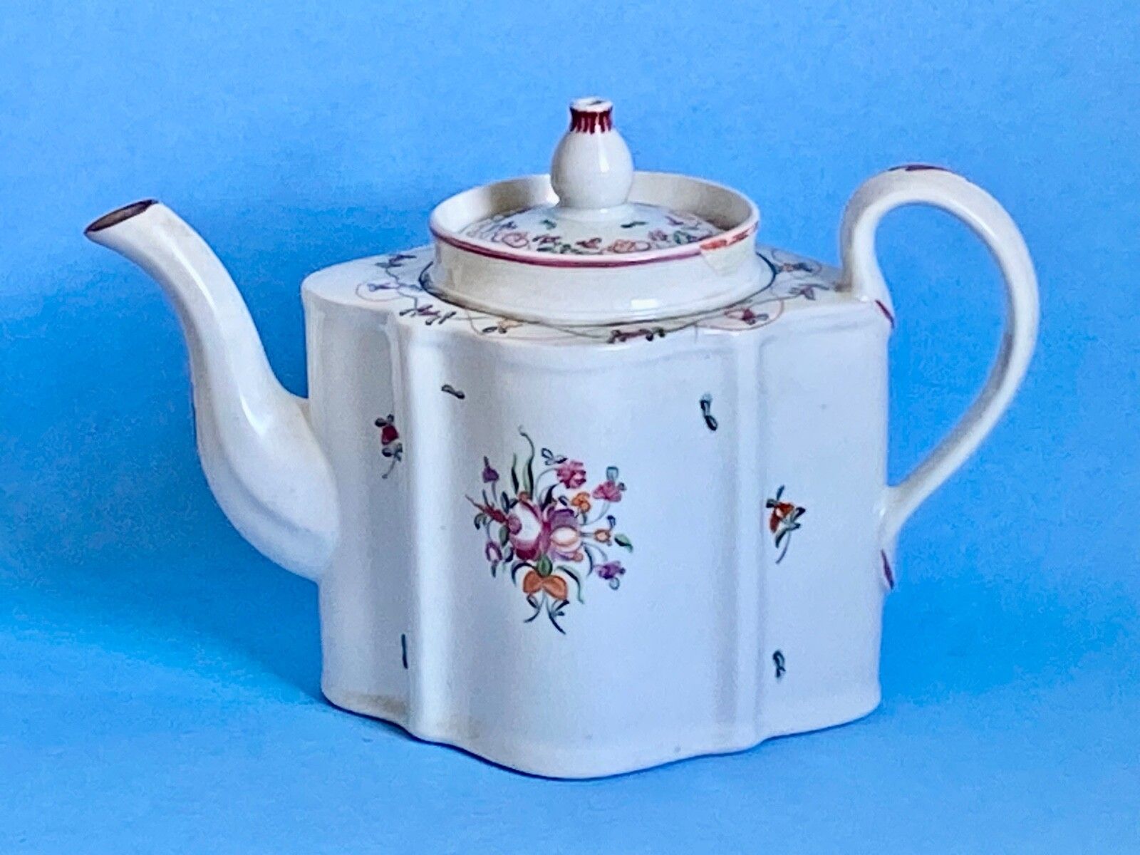 Home Decor Early 19th Century New Hall Porcelain Floral Teapot photo