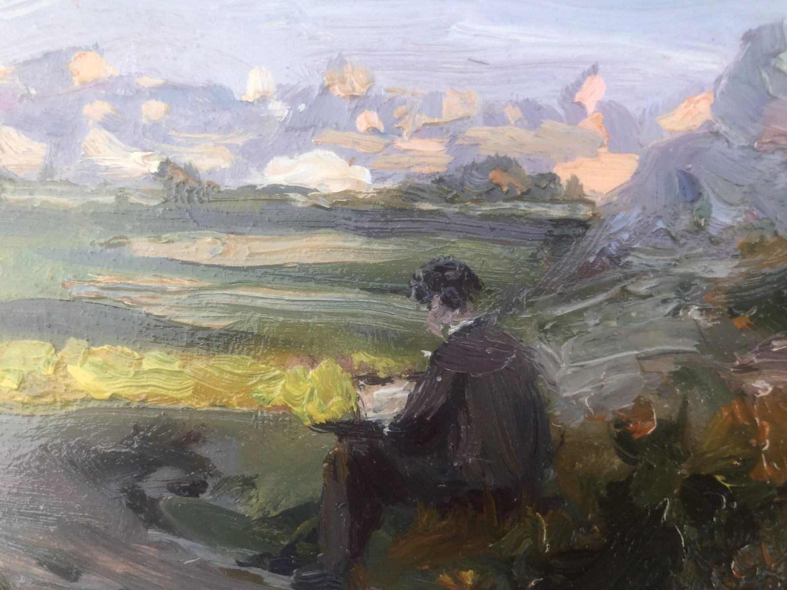 Manuel Isidor Valle Micolau Spanish Landscape Oil On Board Painting Spain Painter C.1925 photo for sale