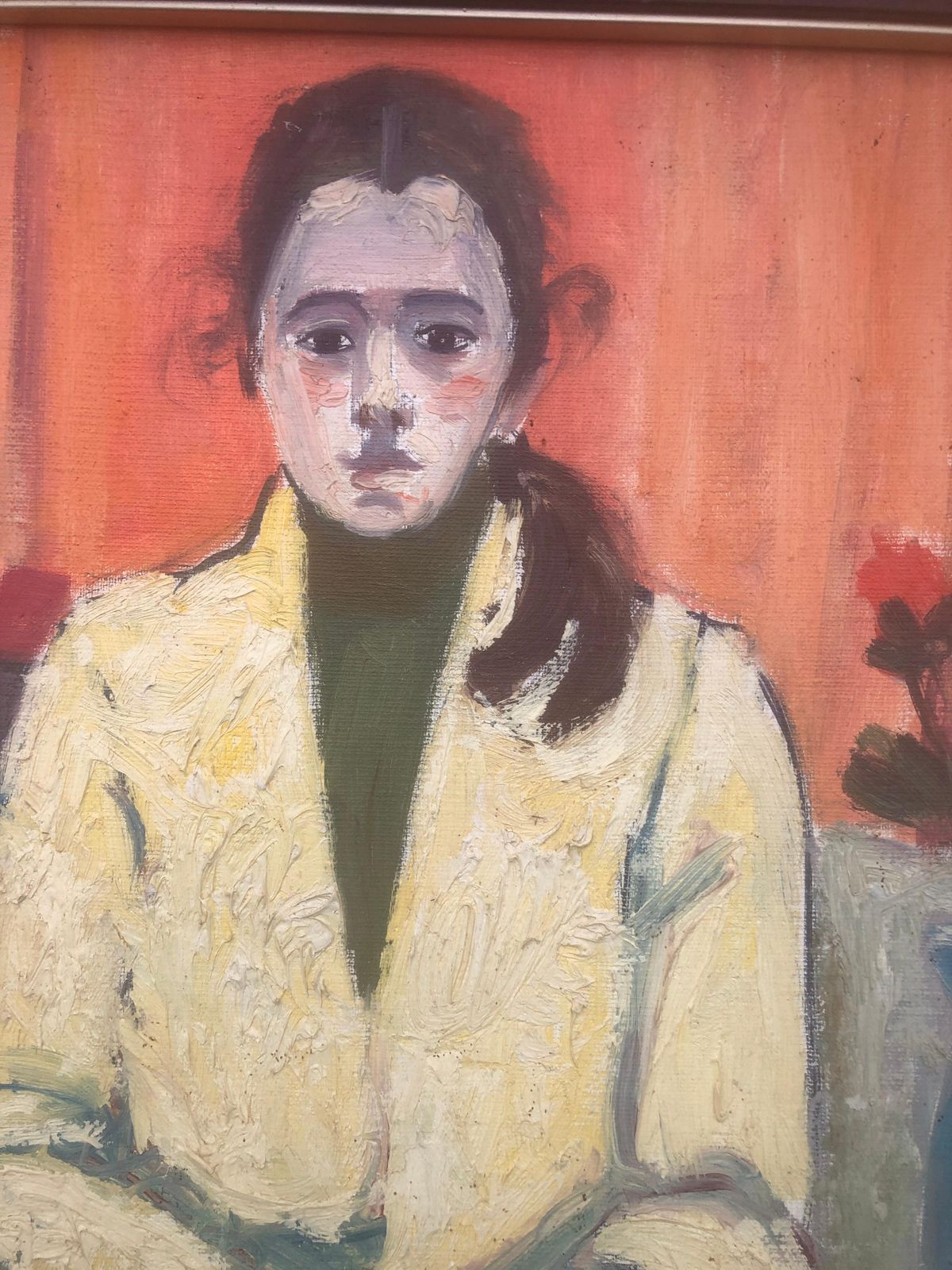Jordi Curos Woman And Guitar Oil On Board Painting Fauvism 1980 photo 500.0