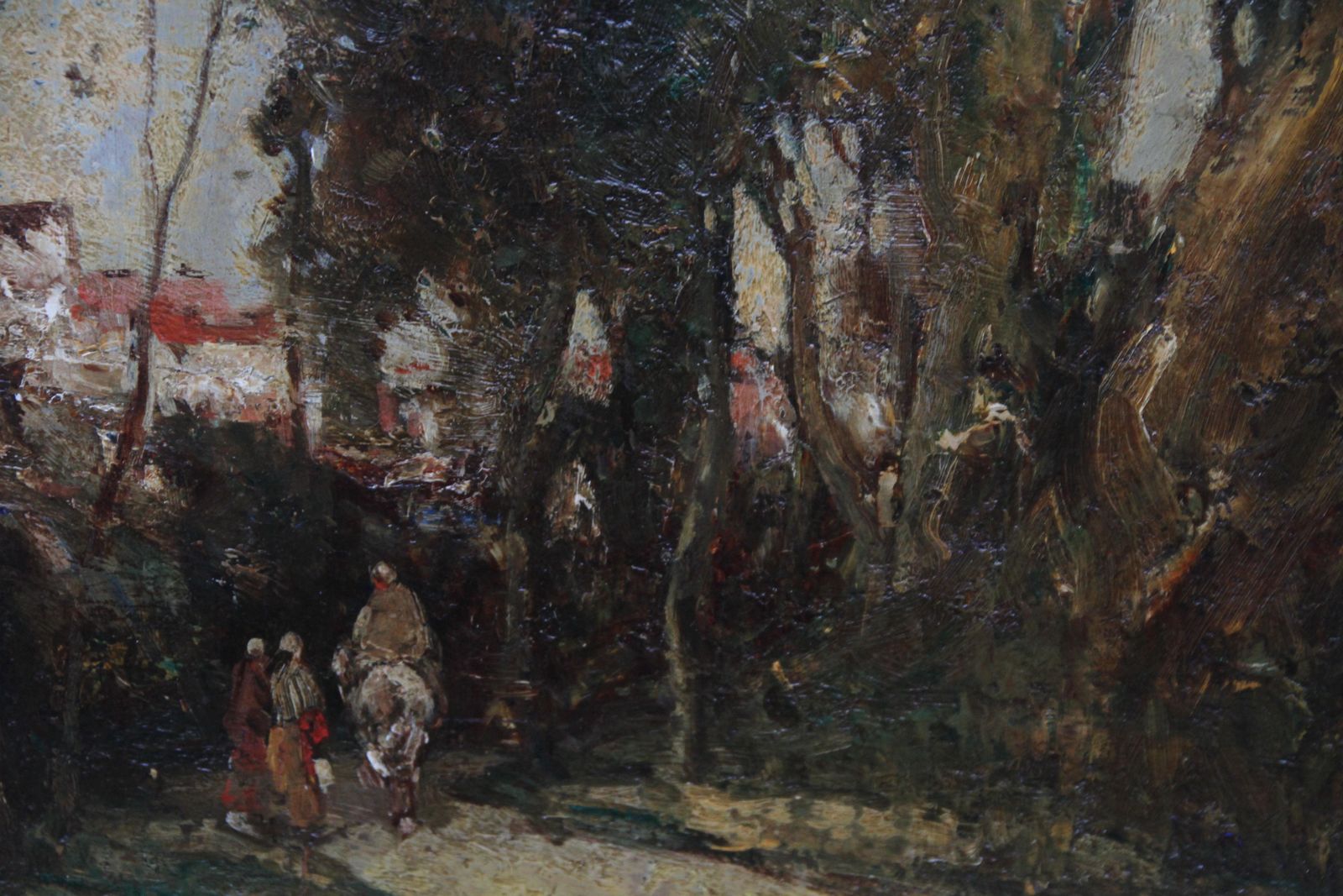 Joseph Vickers De Villevillage Gossip   British Early 20th Century Art Wooded Landscape Oil Painting 1914 photo Art