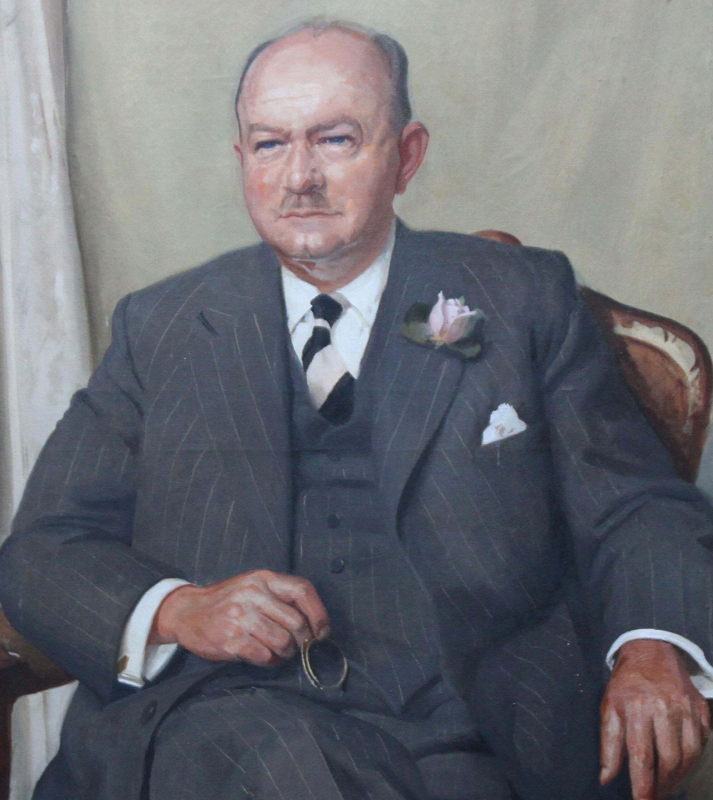 William Oliphant Hutchinsonportrait Of A Gentleman   Scottish Oil Painting Mid 20th Century Art1960 photo for sale