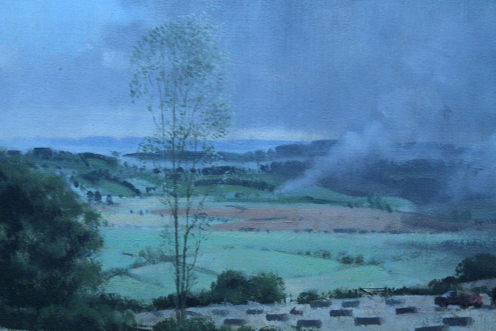 Laurence Henry Irvingrother Valley Landscape Kent   British 1950's Art Harvest Oil Painting Circa 1940 photo 2040.0