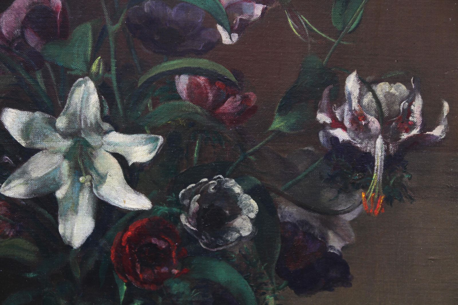 Margaret Evangeline Wilsonfloral Arrangement   British Art 1920's Oil Painting Still Life Lilies Flowerscirca 1925 photo Art