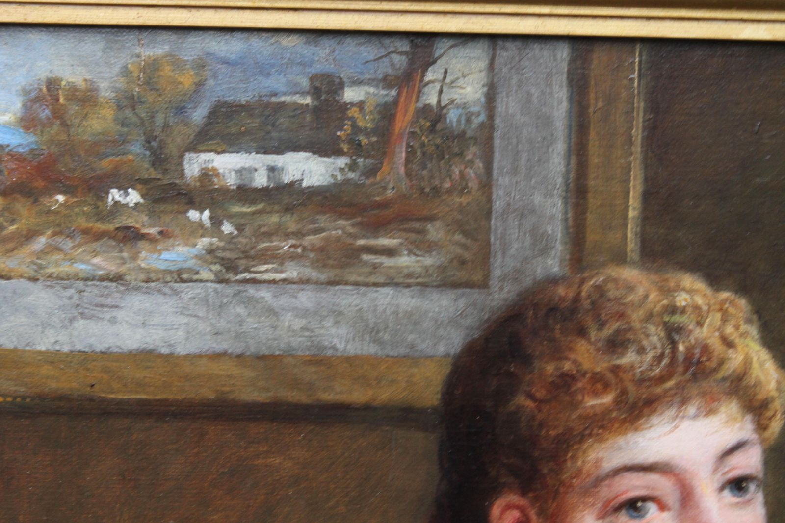George Wellsportrait Of Chlorinda With Letter   British Art Victorian Genre Oil Painting Circa 1880 photo 3035.0