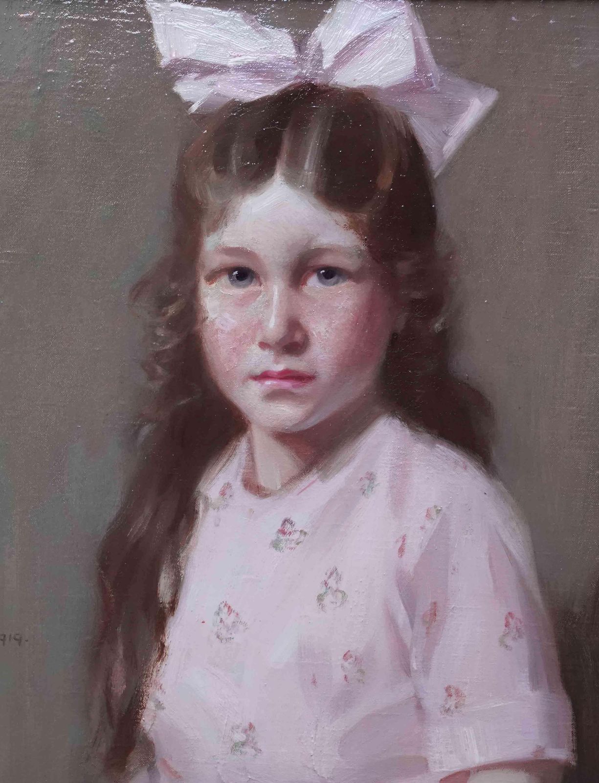 James Bell Andersonportrait Of A Girl With Hat   Scottish 1919 Art Oil Painting Edinburgh Artist1919 photo 3060.0