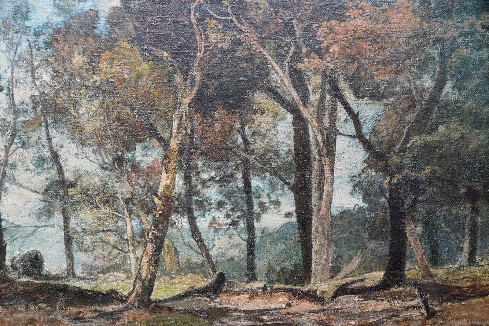 Oliver Hall, R.A., R.E., R.S.W.Woodland Path   British Impressionist Art 1930 Wooded Landscape Oil Paintingcirca 1930 photo for sale
