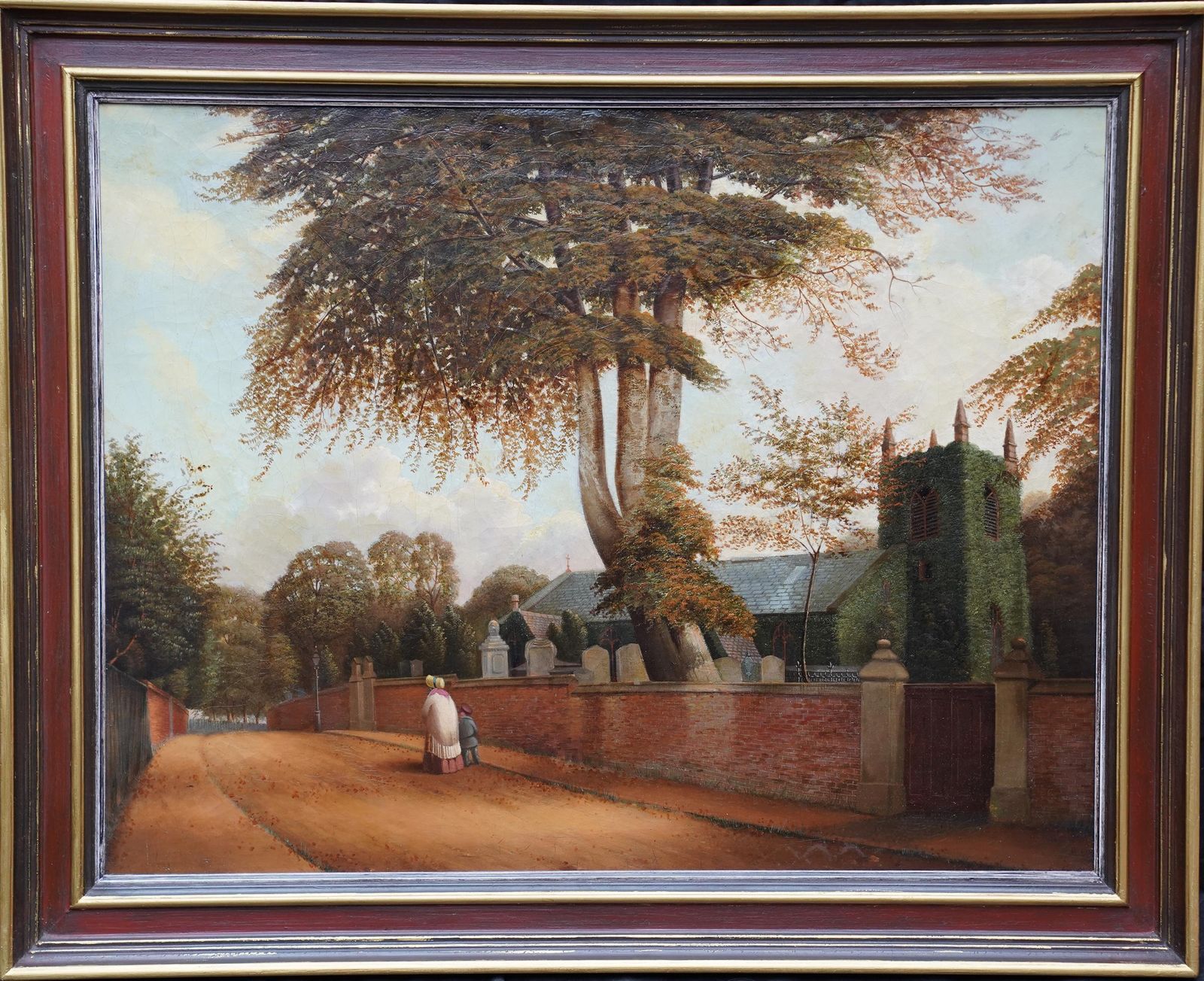William Bromleyedgbaston Church Birmingham   British 1880 Victorian Art Landscape Oil Painting Circa 1880