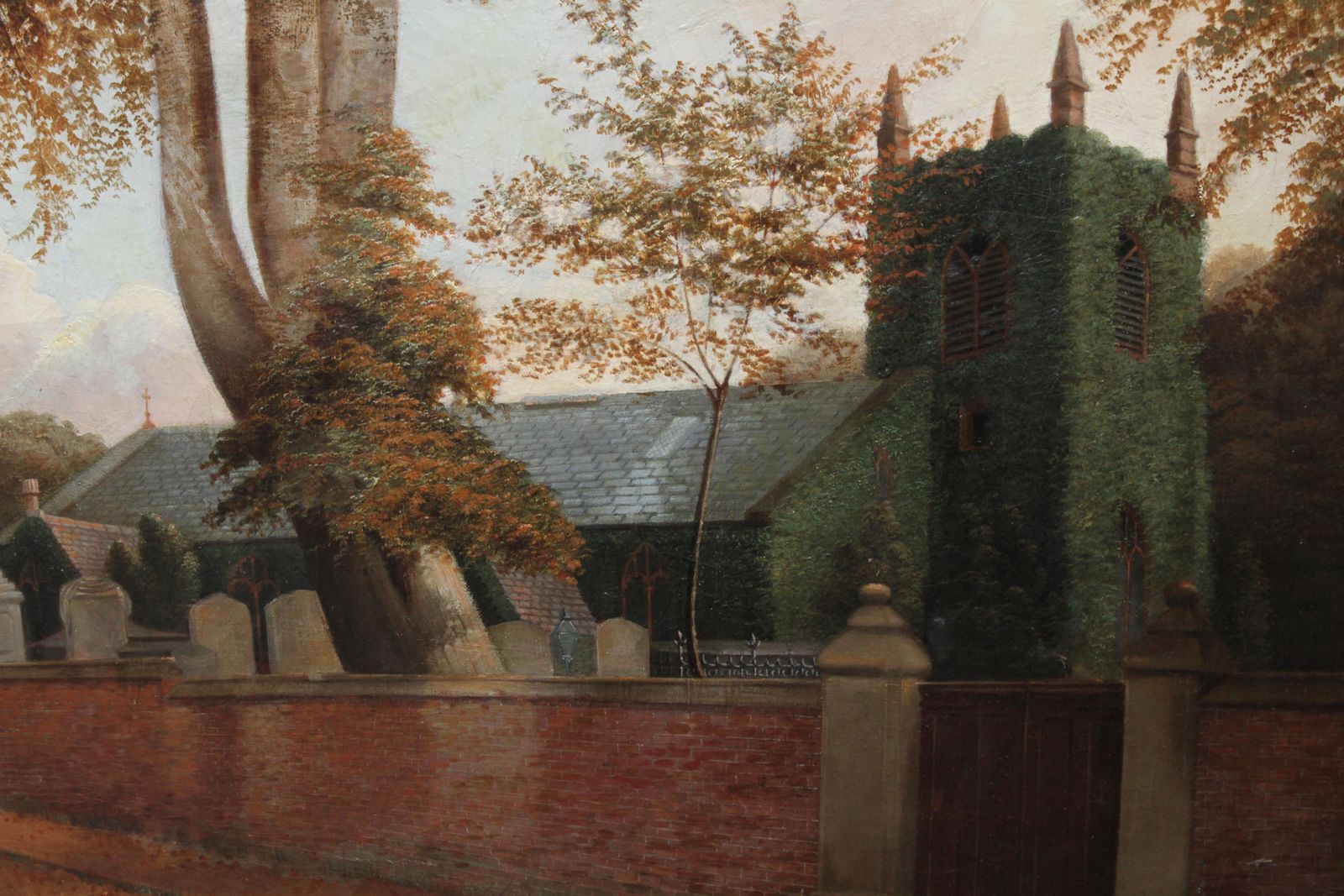William Bromleyedgbaston Church Birmingham   British 1880 Victorian Art Landscape Oil Painting Circa 1880 photo vinterior