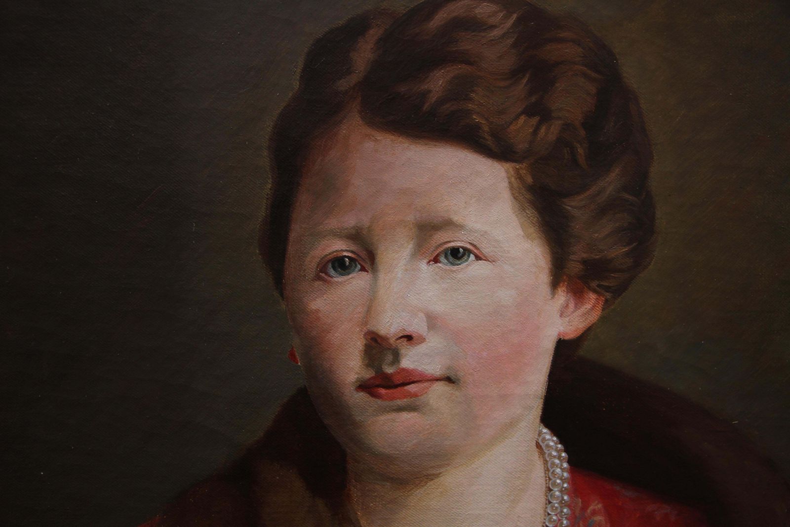 James Robert Granville Exleyportrait Of Elizabeth Exley   British Art Deco 1930's  Portrait Oil Paintingcirca 1935 photo vinterior