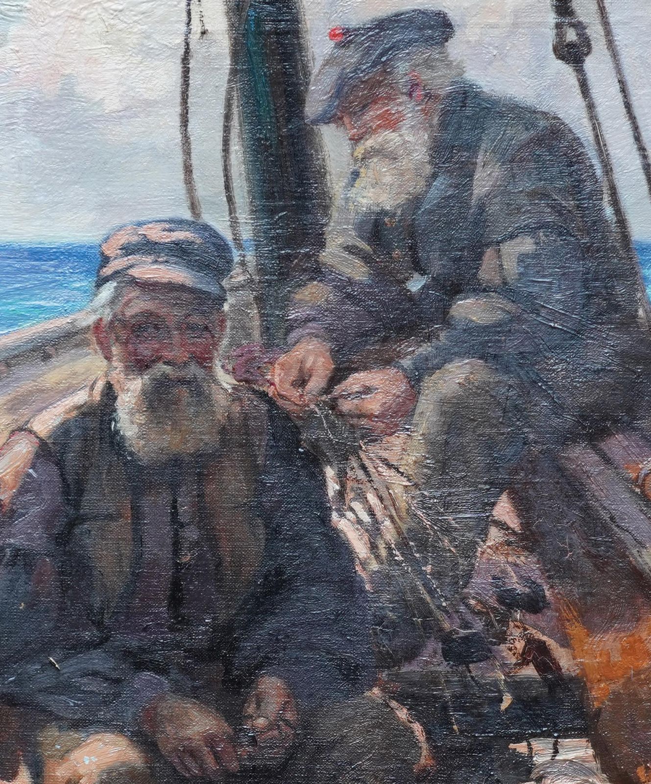 Patrick William Orrfishermen Sailors At Sea   Scottish Victorian Art Marine Portrait Oil Paintingcirca 1880 photo Art