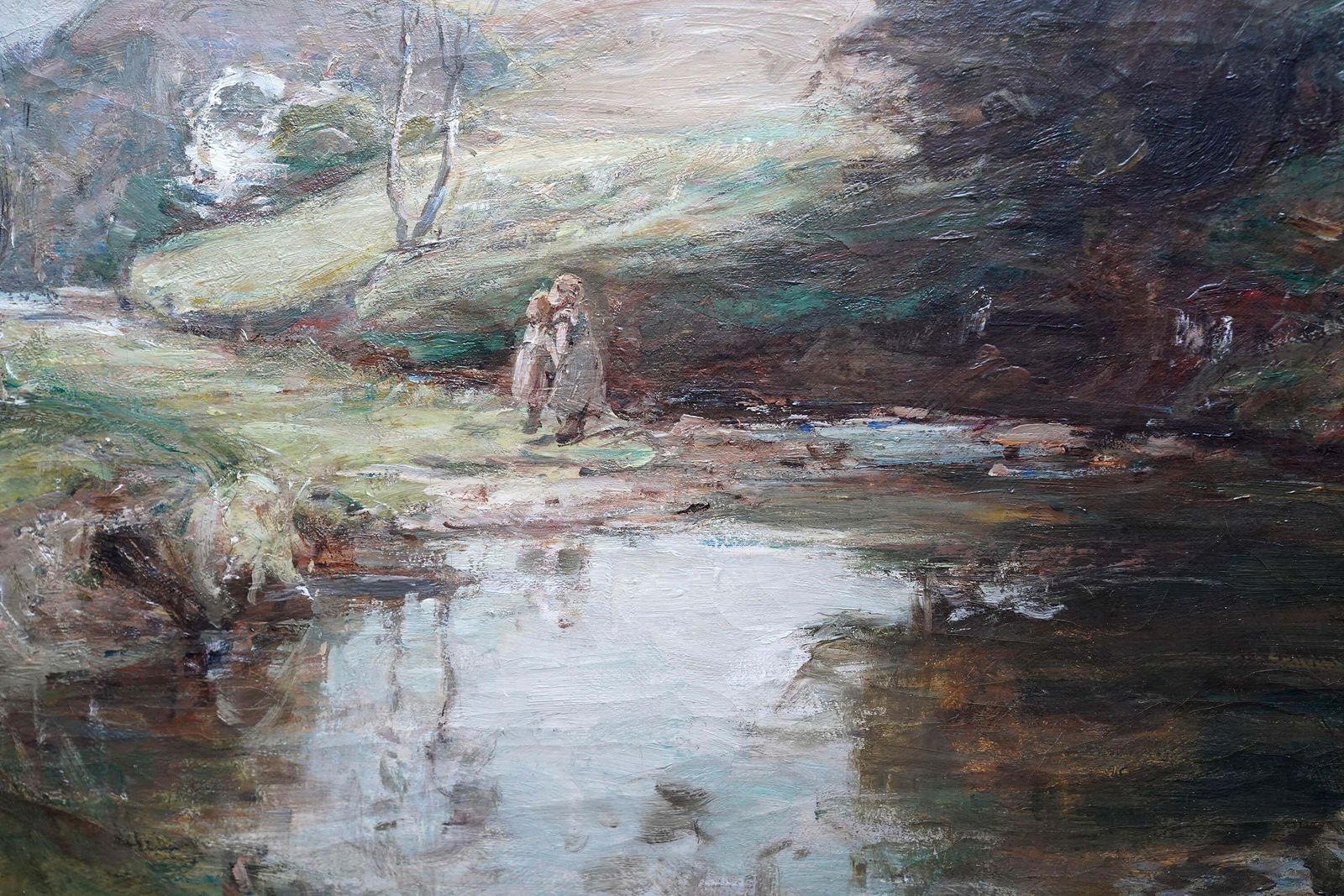 George Whitton Johnstonea Shady Pool   Scottish Edwardian Impressionist Art Landscape Oil Painting1901 photo 4489.0