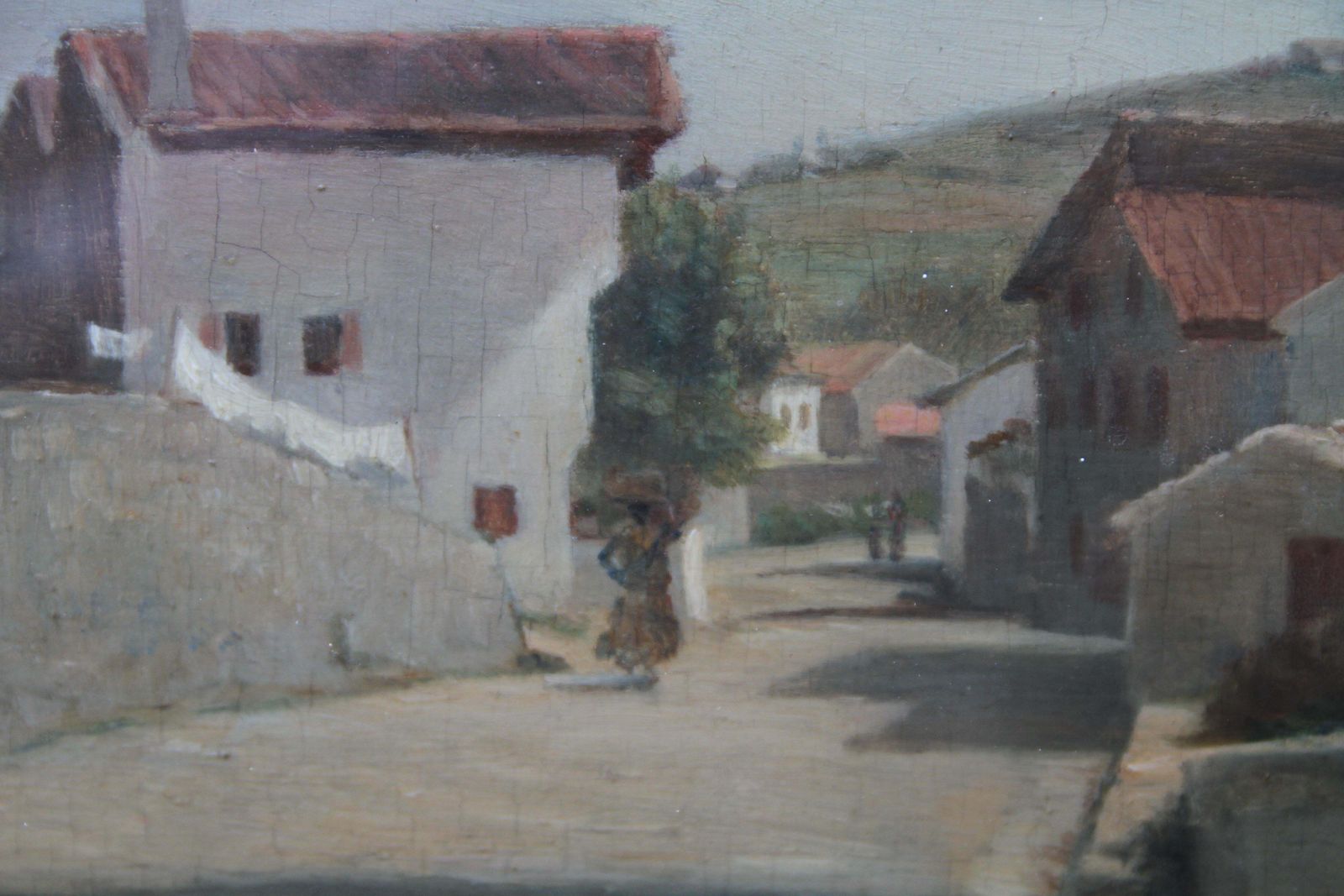 Pierre Edouard Frerevillage Landscape   French 19thc Impressionist Oil Painting  France1860 photo Art