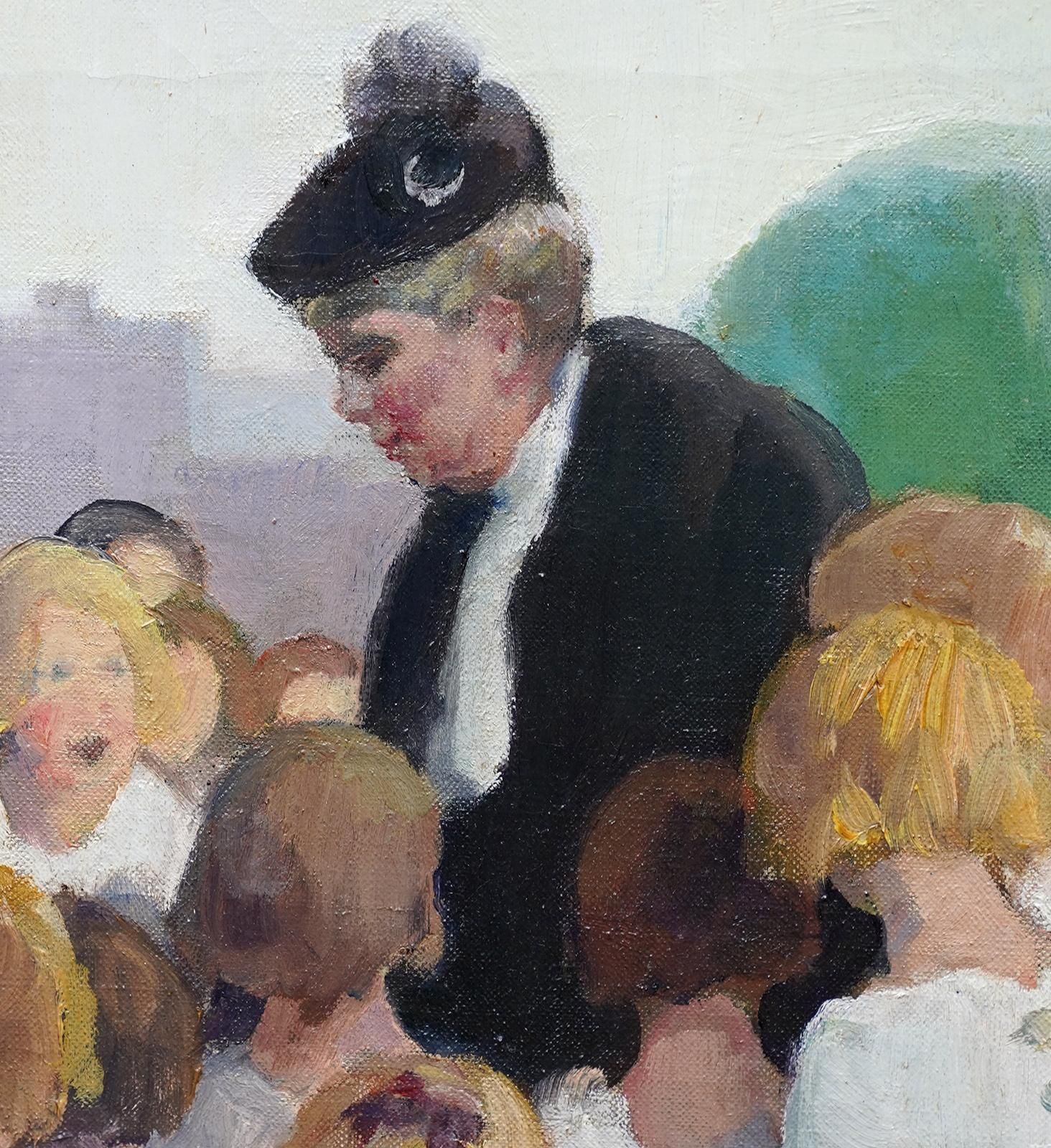 Gerald Spencer Prysequeen Mary Greeting School Children   British 1910 Royalty Portrait Oil Paintingcirca 1910 photo 4693.0