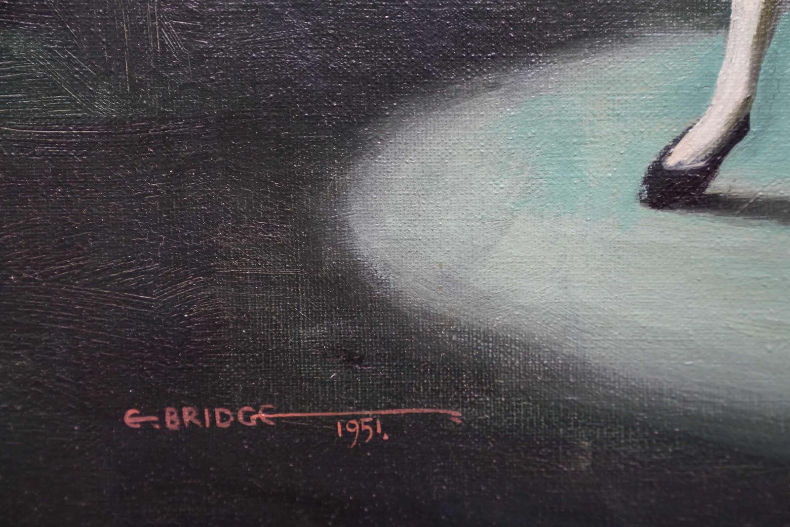 Elizabeth Bridgeballerinas Pas De Deux   British 1950's Ballet Dancers Art Oil Painting Dance1951 photo vinterior