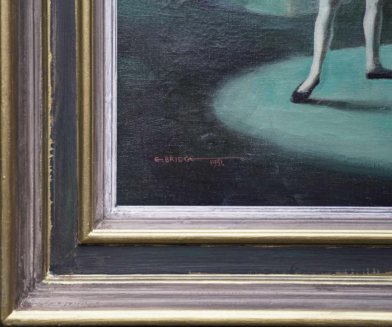Elizabeth Bridgeballerinas Pas De Deux   British 1950's Ballet Dancers Art Oil Painting Dance1951 photo buy