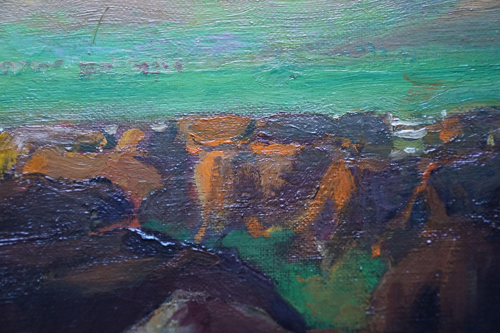 Gerald Spencer Prysecattle In A Landscape North Africa   British 20s Post Impressionist Oil Paintingcirca 1925 photo vintage