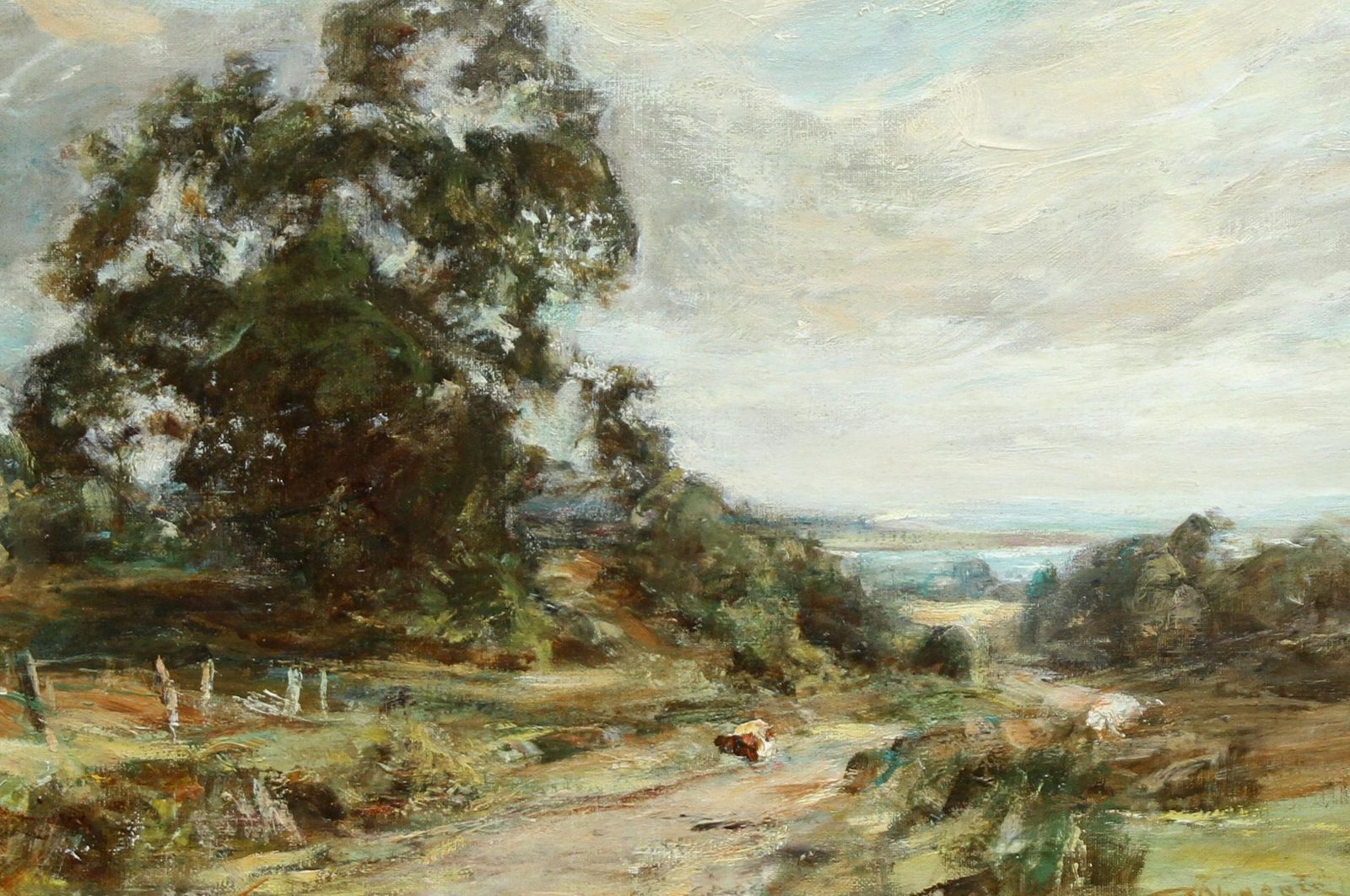 Sir Charles James Lawton Wingateglimpse Of The Sea   Scottish 1915 Art Impressionist Landscape Oil Painting Circa 1915 photo for sale