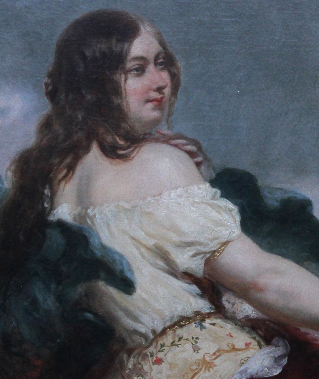 William Edward Frostportrait Of A Young Woman At The Seashore   British Victorian Art Oil Painting Circa 1840 photo Art