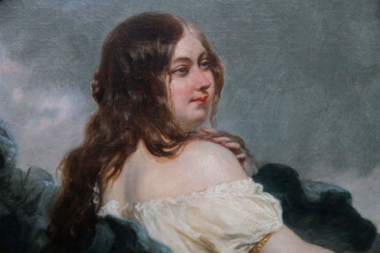 William Edward Frostportrait Of A Young Woman At The Seashore   British Victorian Art Oil Painting Circa 1840 photo 4897.0