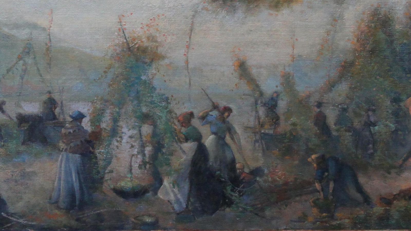Franklin Whitesummer Fair   British Art Twenties Slade School Oil Painting Village Landscapecirca 1920 photo vintage