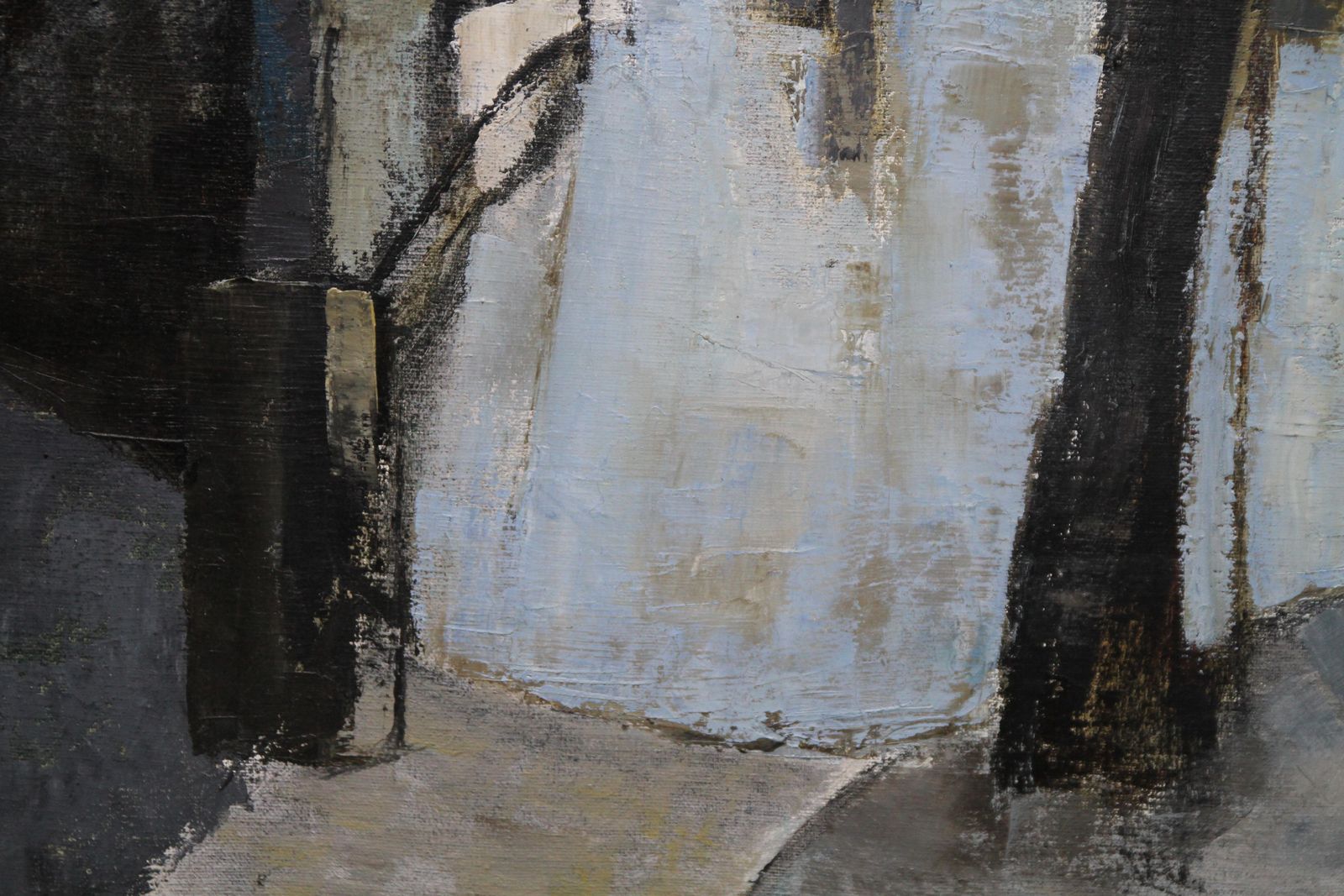 Helen Halewaterfront   British 1960's Art Abstract Expressionist Exhibited Oil Paintingcirca 1960 photo vinterior
