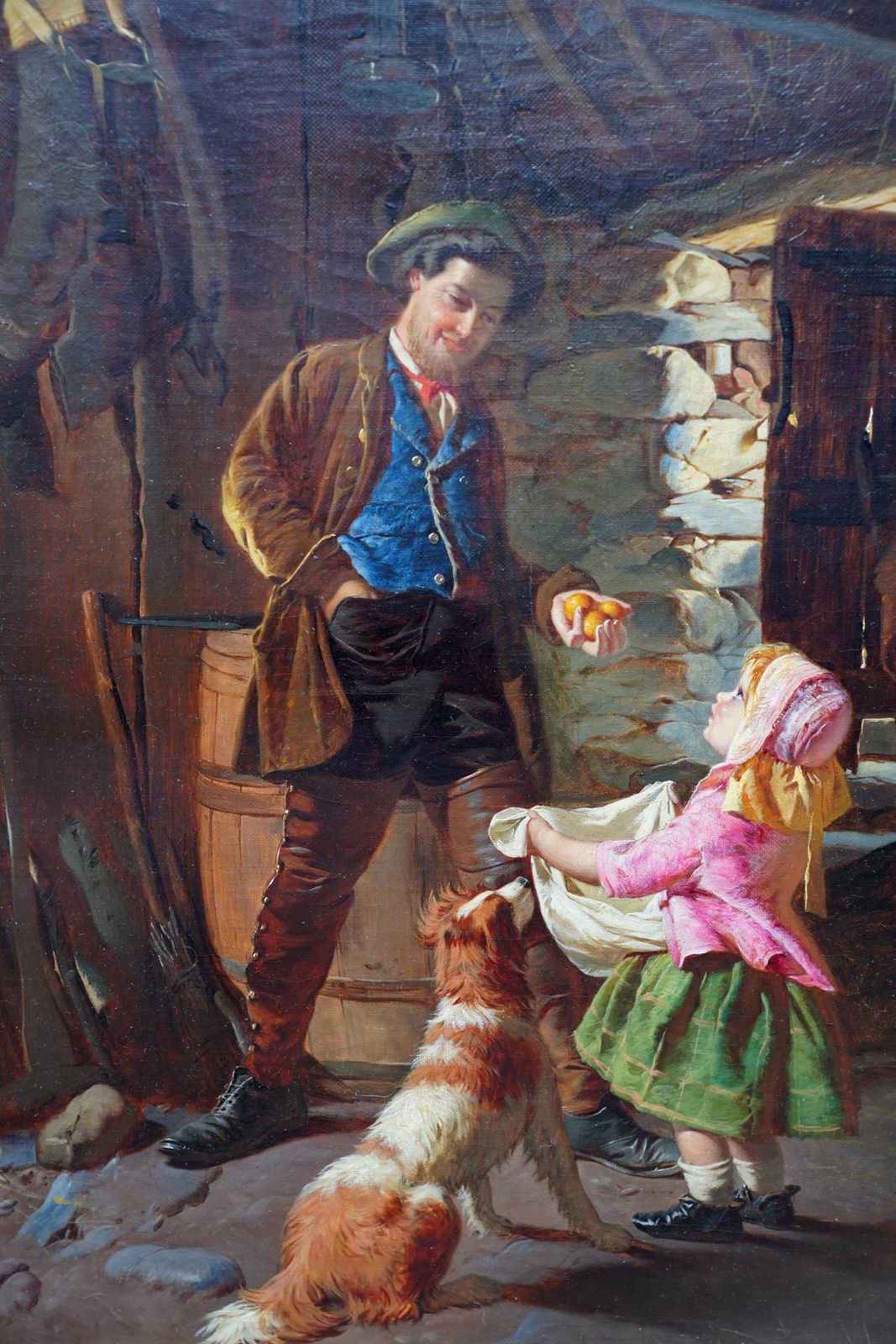 William Henry Midwoodportrait Of A Farmer Daughter And Dog   British 19th Century Genre Oil Paintingcirca 1870 photo Art