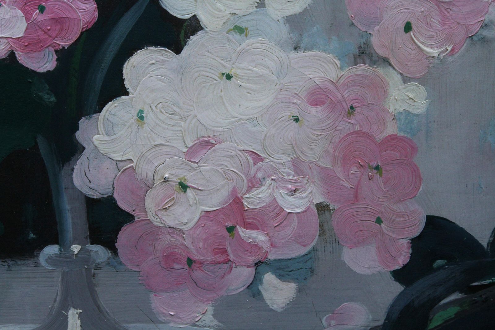 James Stuart Parkhydrangea With Fan   Scottish Art 19thc Glasgow Boy Artist Floral Oil Paintingcirca 1900 photo buy