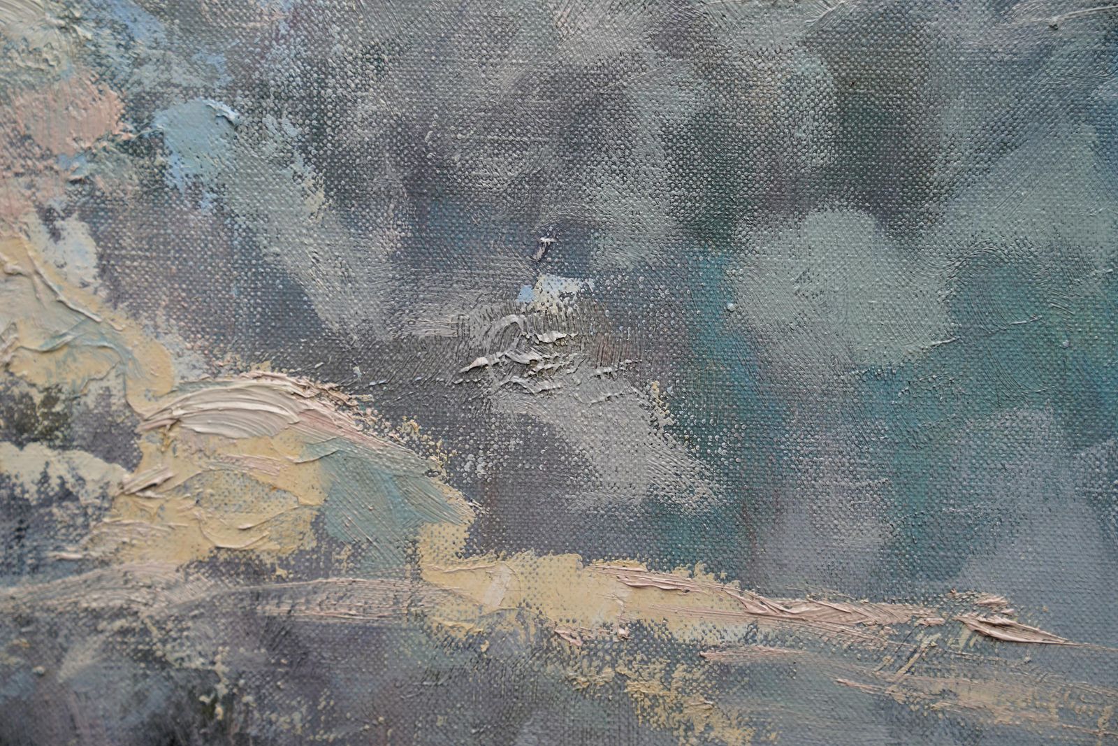 photo furniture Harry Jefferson Barnesindustrial Railway Landscape   Scottish 50s Art Post Impressionist Oil Paintingcirca 1950