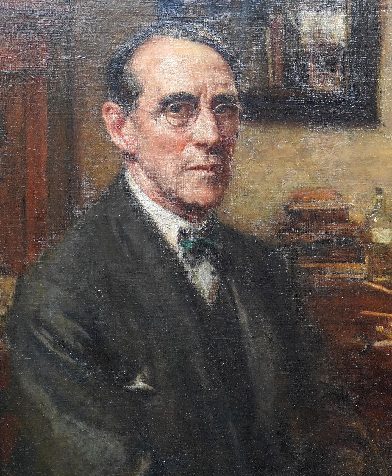 Walter Westley Russellself Portrait Of The Artist In Studio   British 1920's Art Oil Paintingcirca 1920 photo for sale