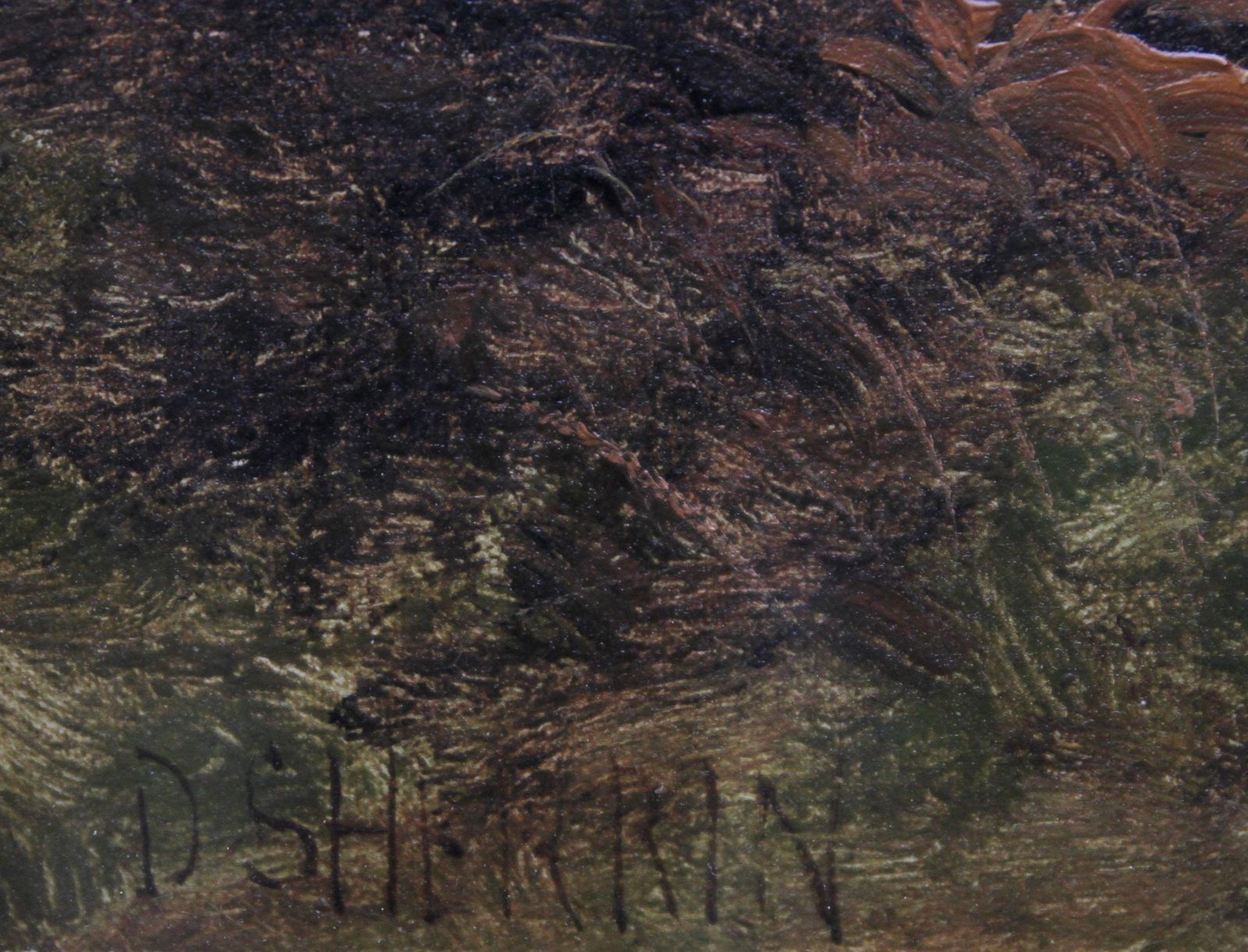 Daniel Sherrinclose Of Day   British 1900 Victorian Art Pine Trees Landscape Oil Painting Circa 1900 photo 5611.0