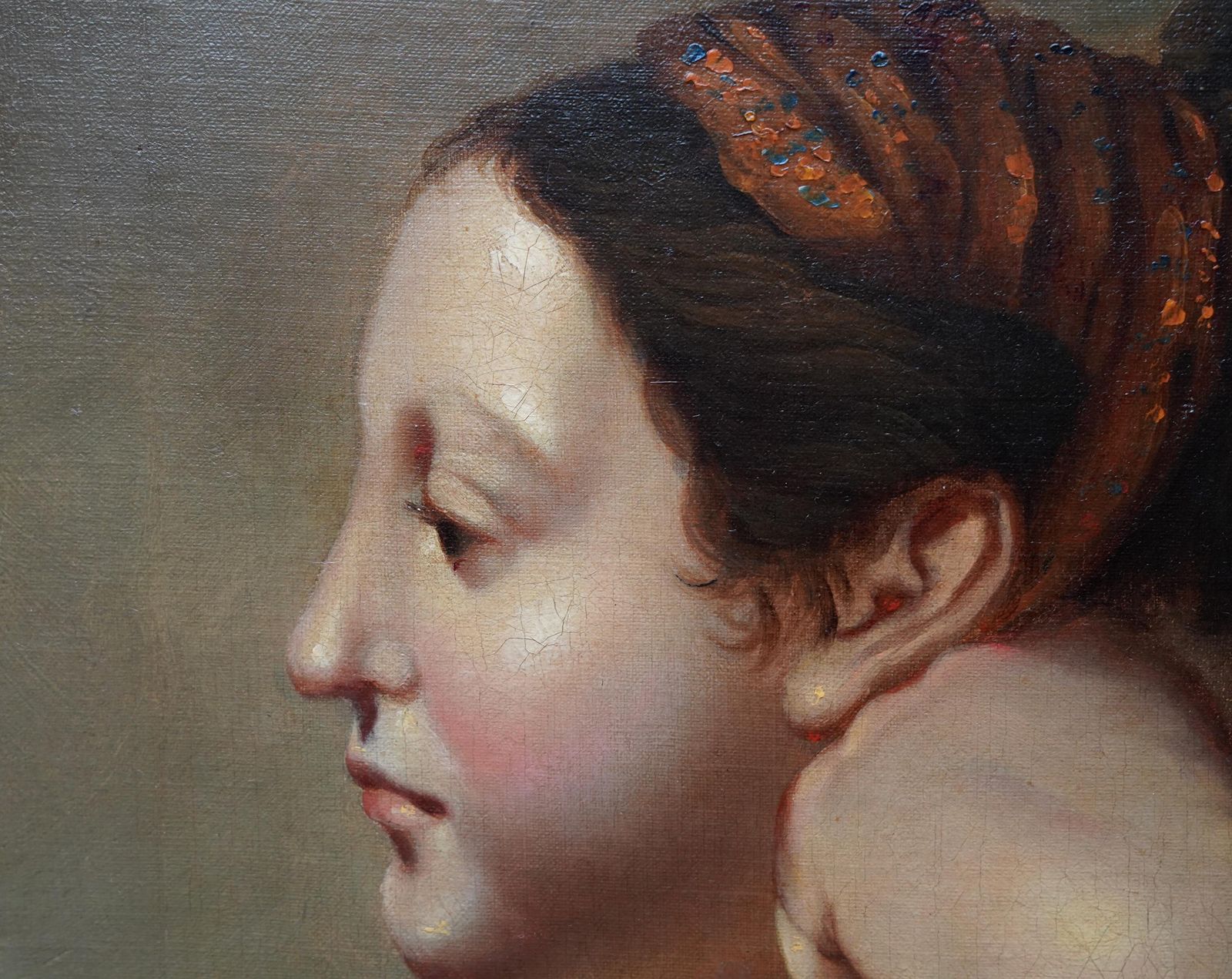 Jean Auguste Dominique Ingres (Circle)portrait Of A Woman In A Red Dress   French Old Master Art Oil Paintingcirca 1810 photo 5611.0