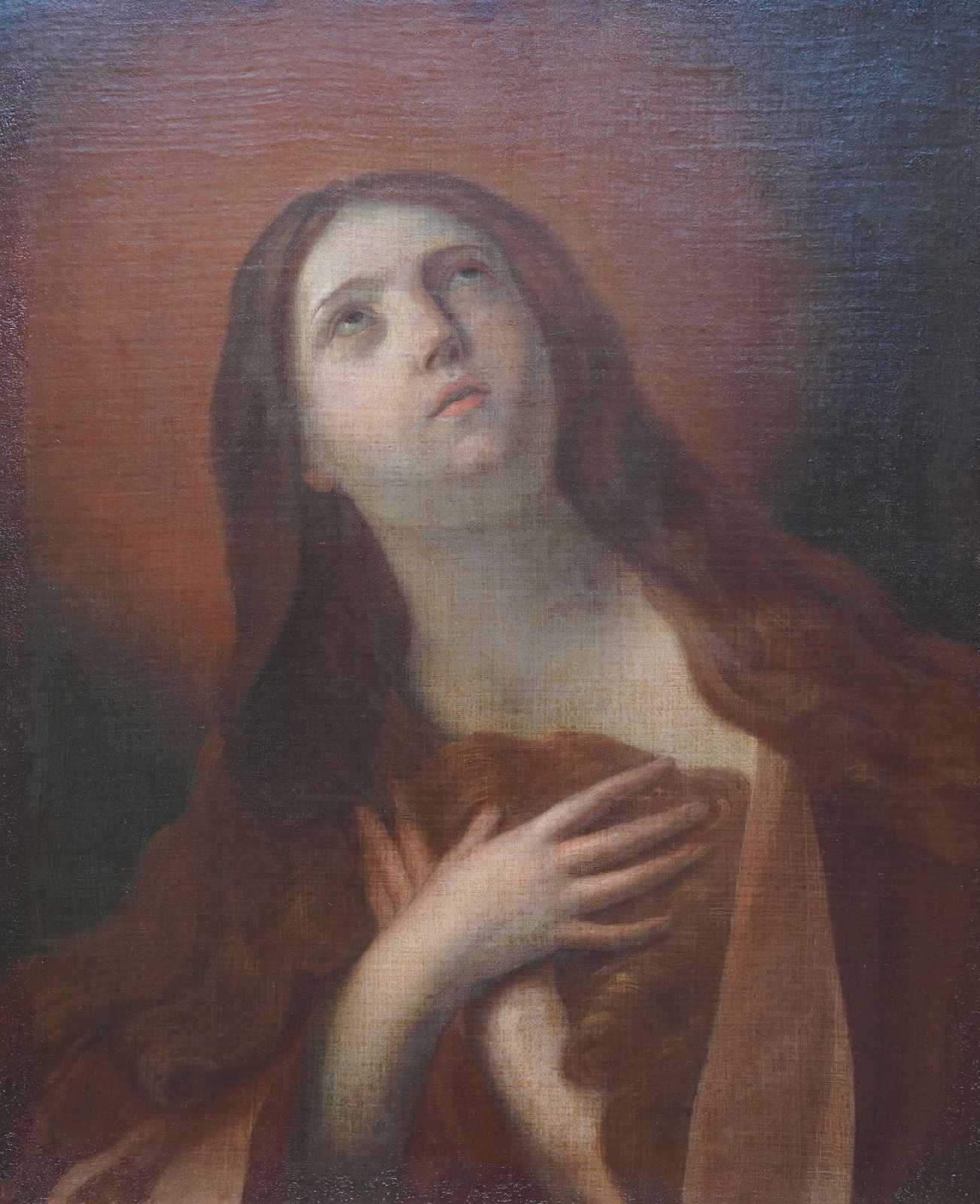 The Penitent Mary Magdalene   Old Master Religious Art Portrait Oil Painting17th Century photo furniture