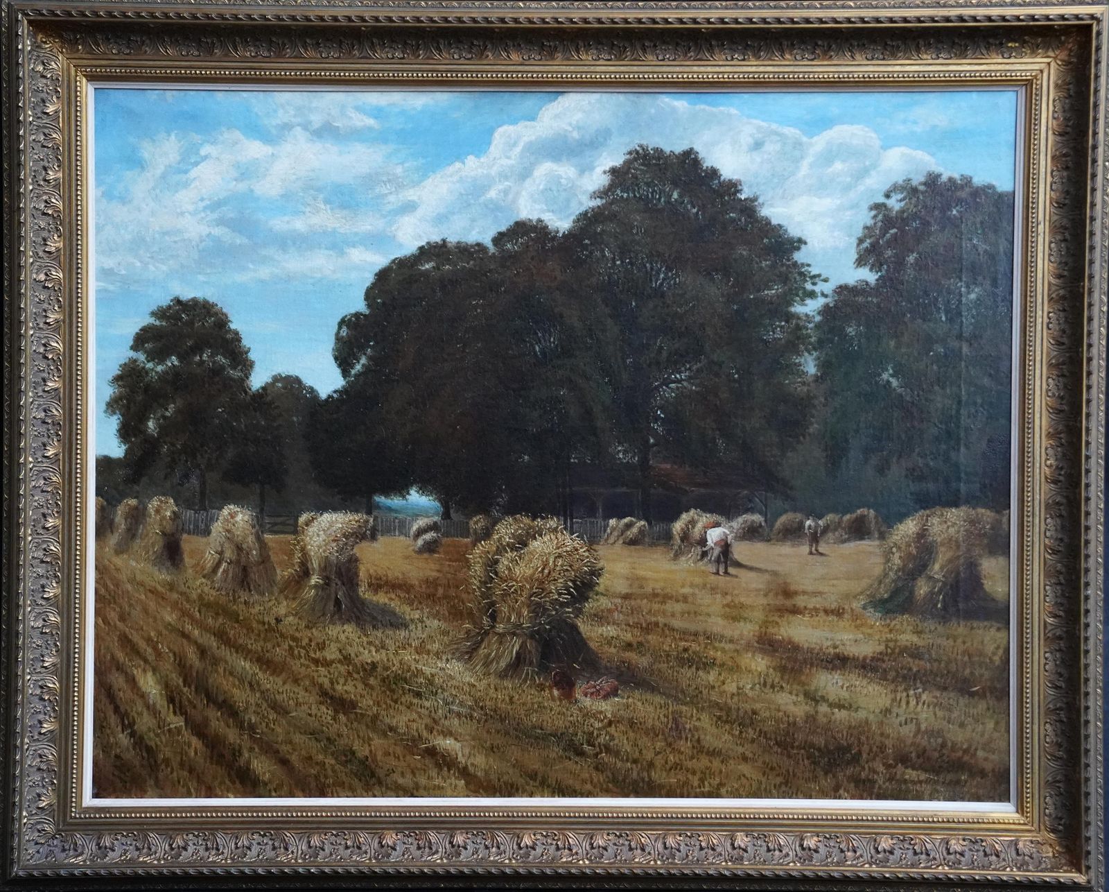 Harvest Landscape   British 19th Century Art Victorian Landscape Oil Painting1883