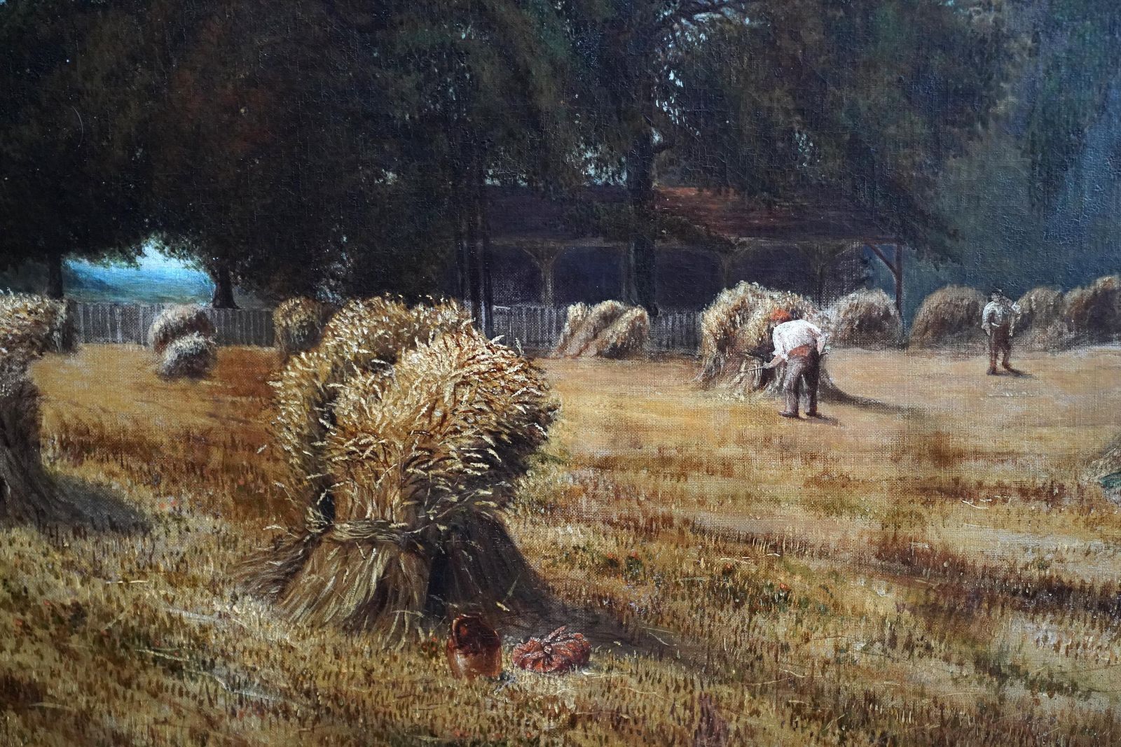 Harvest Landscape   British 19th Century Art Victorian Landscape Oil Painting1883 photo vinterior