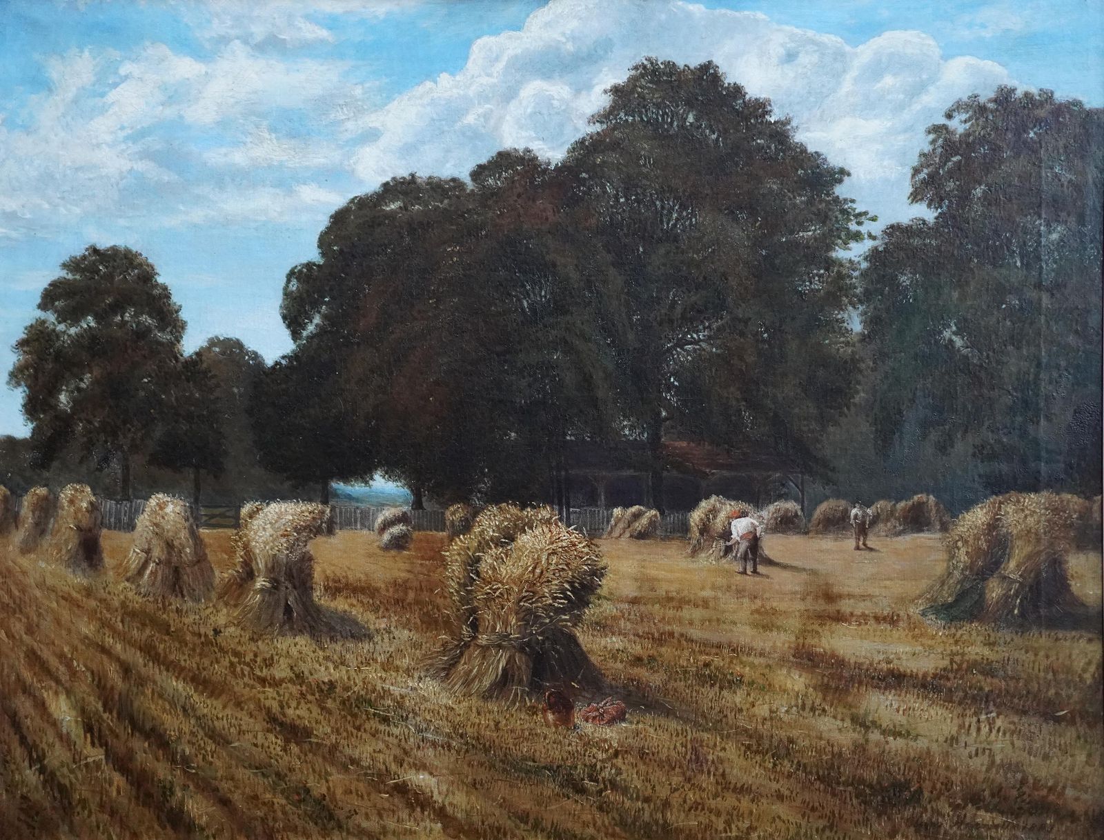 Art Harvest Landscape   British 19th Century Art Victorian Landscape Oil Painting1883 photo