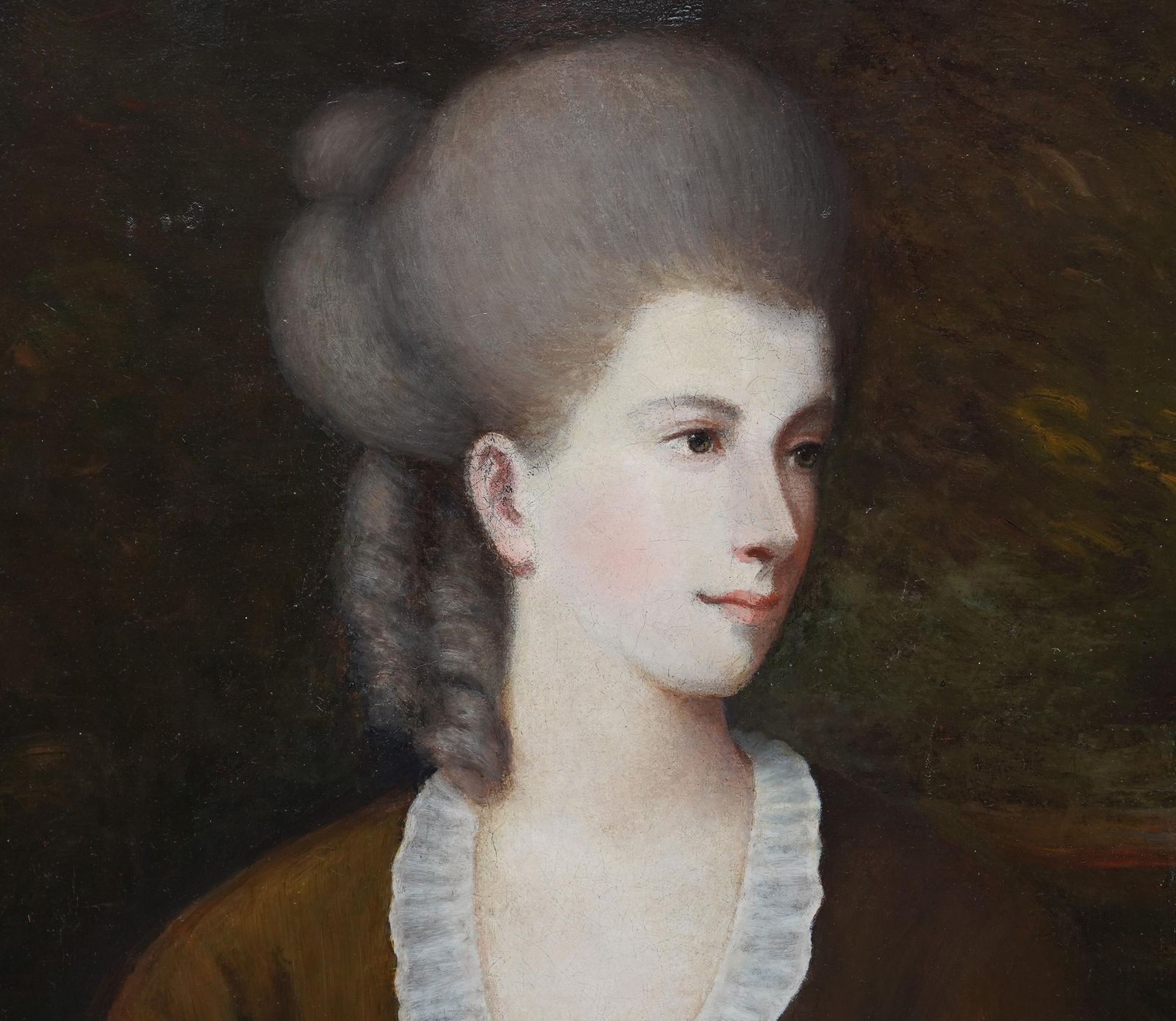 Portrait Of A Lady With A Blue Bow   British 18thc Art Old Master Oil Paintingcirca 1780 photo 6325.0