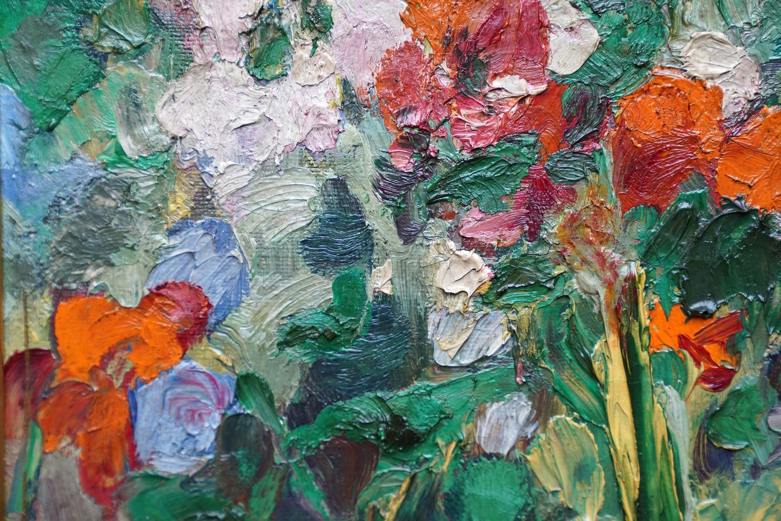 photo for sale Gerald Spencer Prysesweet Pea Flowers   British 1930's Art Floral Still Life Oil Paintingcirca 1930