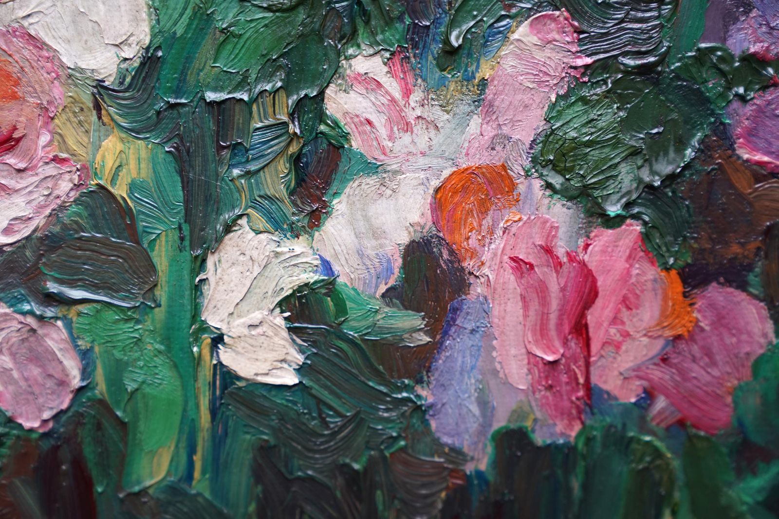 6121.0 Gerald Spencer Prysesweet Pea Flowers   British 1930's Art Floral Still Life Oil Paintingcirca 1930 photo